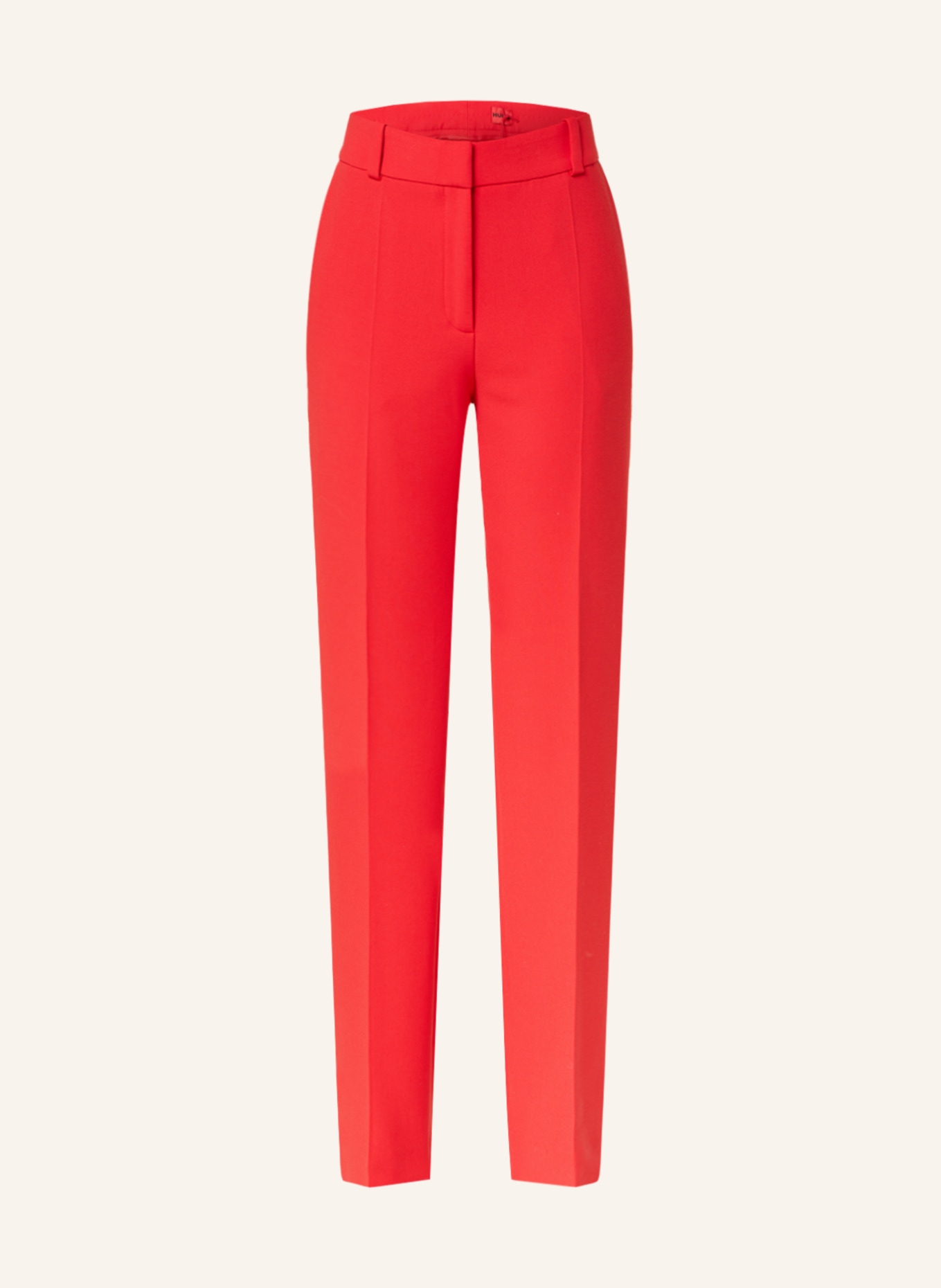 High waisted red trousers top