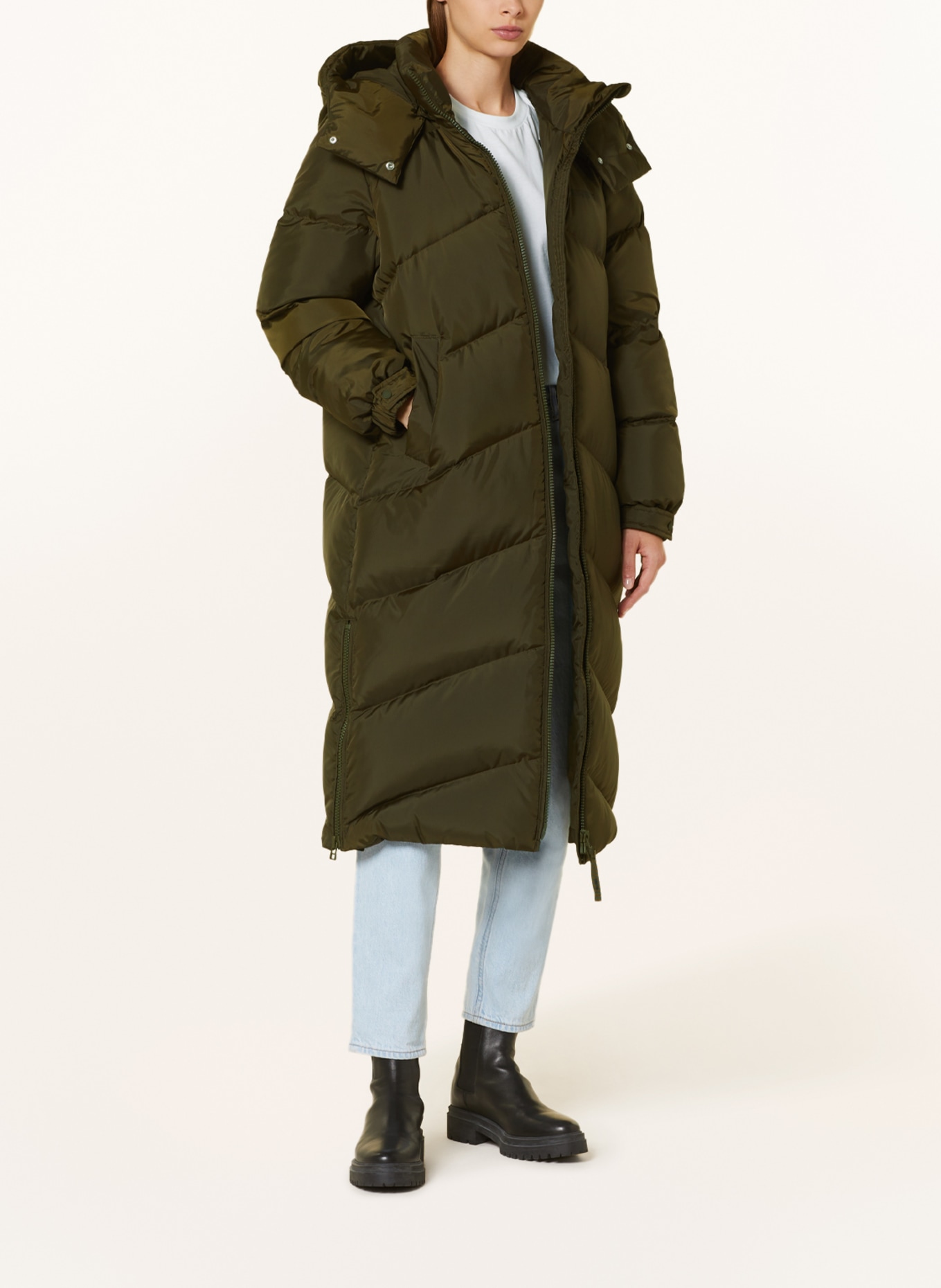 Marc O'Polo DENIM Péřový kabát s odnímatelnou kapucí, Barva: KHAKI (Obrázek 2)