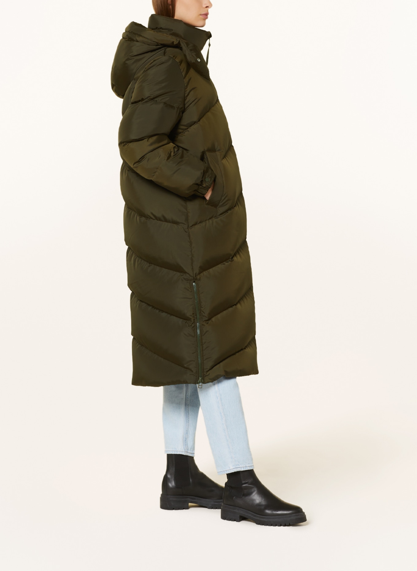 Marc O'Polo DENIM Down jacket with removable hood, Color: KHAKI (Image 4)