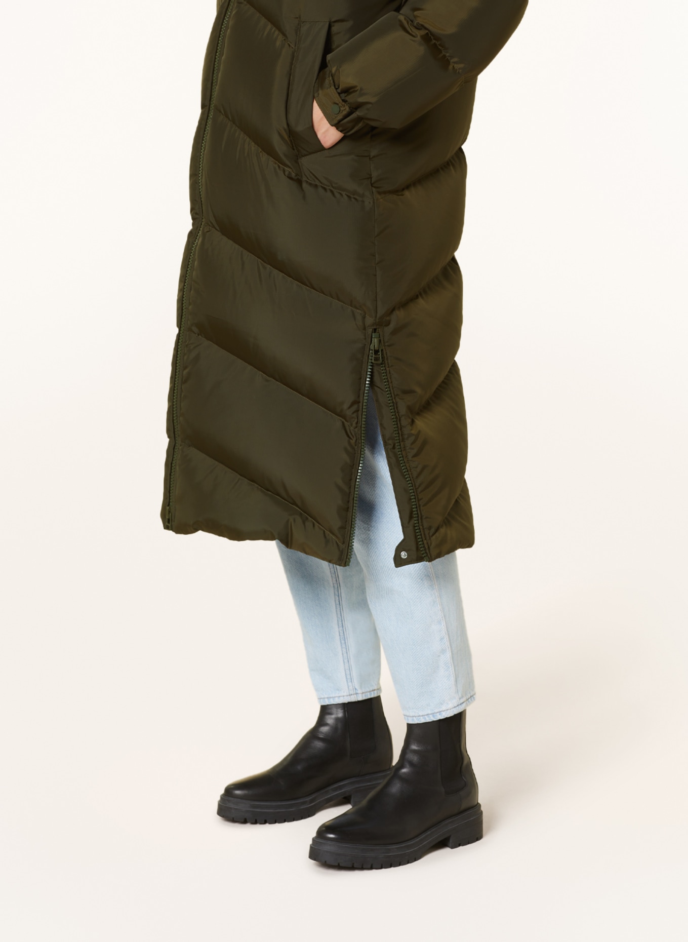 Marc O'Polo DENIM Down jacket with removable hood, Color: KHAKI (Image 5)