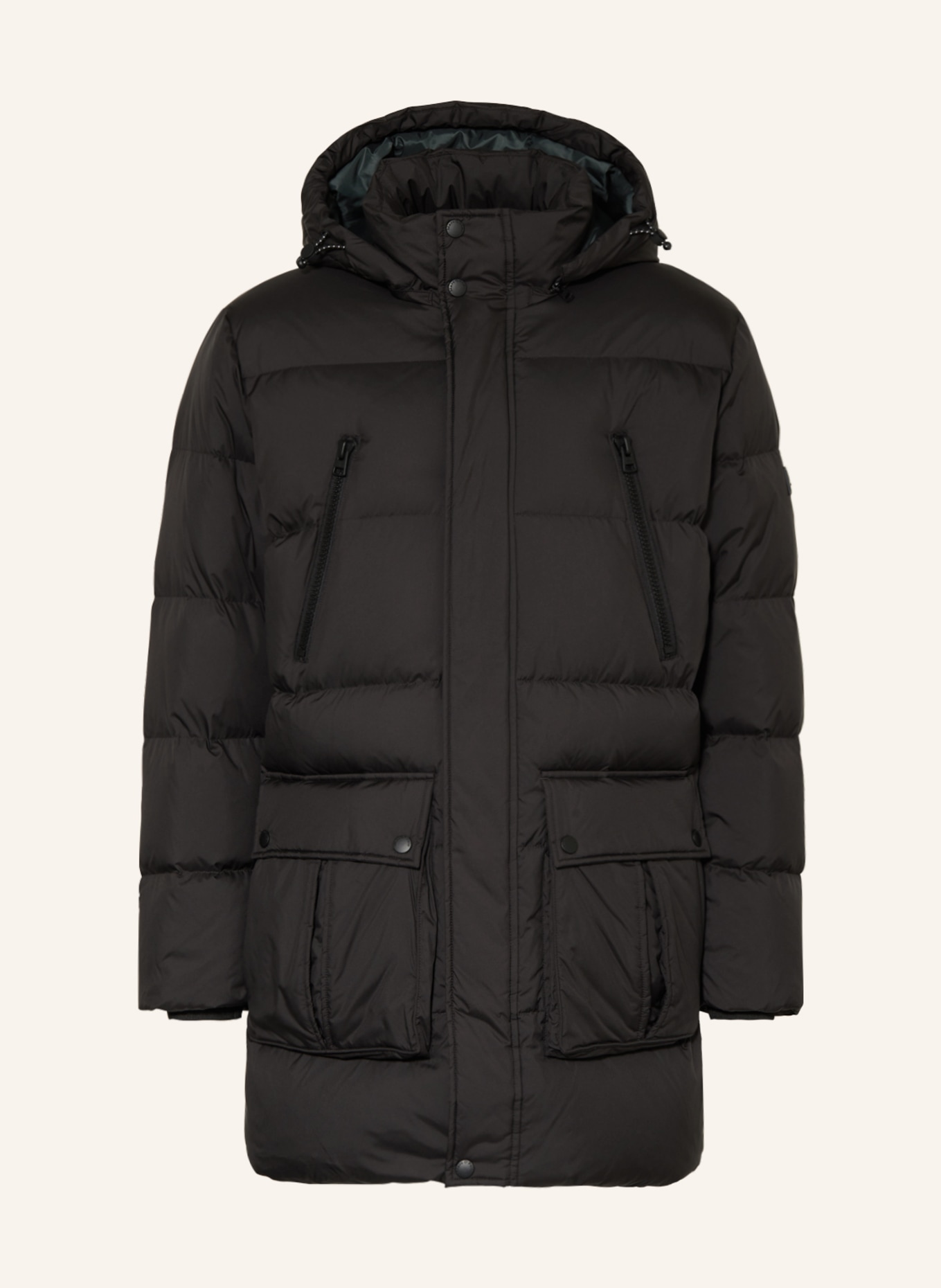 Marc O'Polo Down jacket with removable hood, Color: BLACK (Image 1)