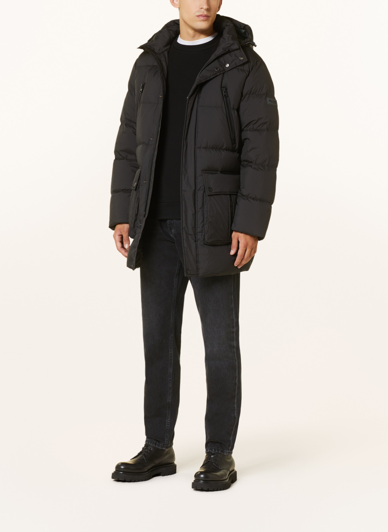 Marc O'Polo Péřový kabát s odnímatelnou kapucí, Barva: ČERNÁ (Obrázek 2)