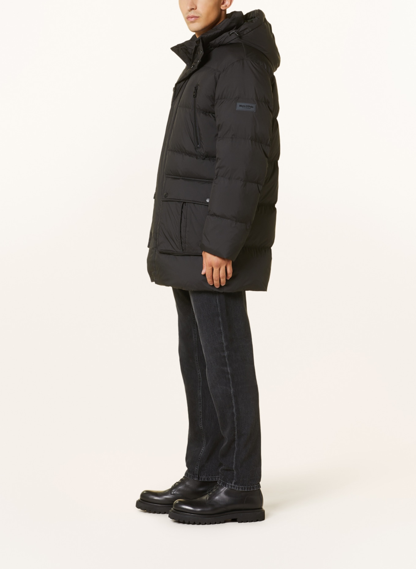 Marc O'Polo Down jacket with removable hood, Color: BLACK (Image 4)