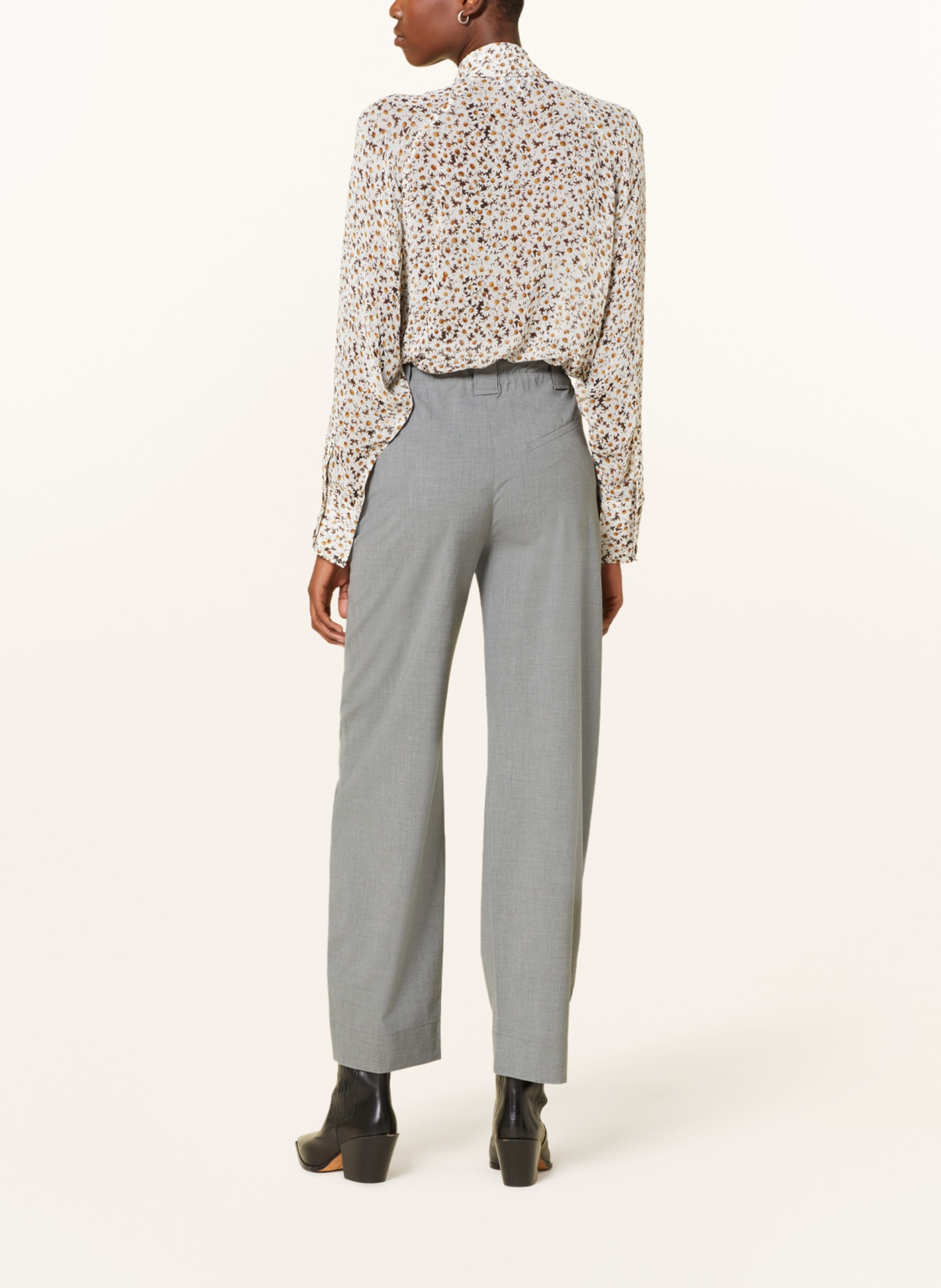GANNI Trousers DRAPEY, Color: GRAY (Image 3)