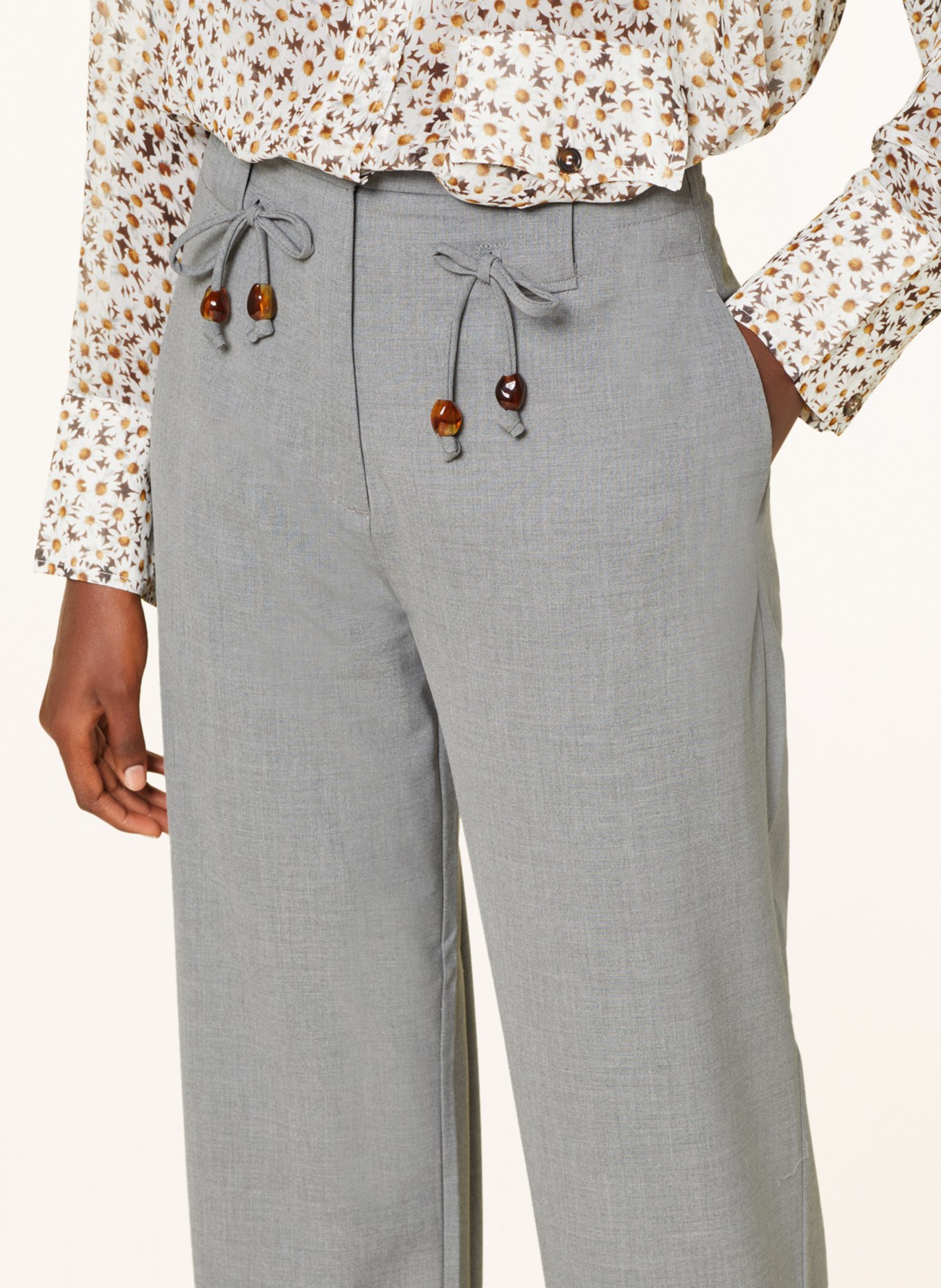 GANNI Trousers DRAPEY, Color: GRAY (Image 4)