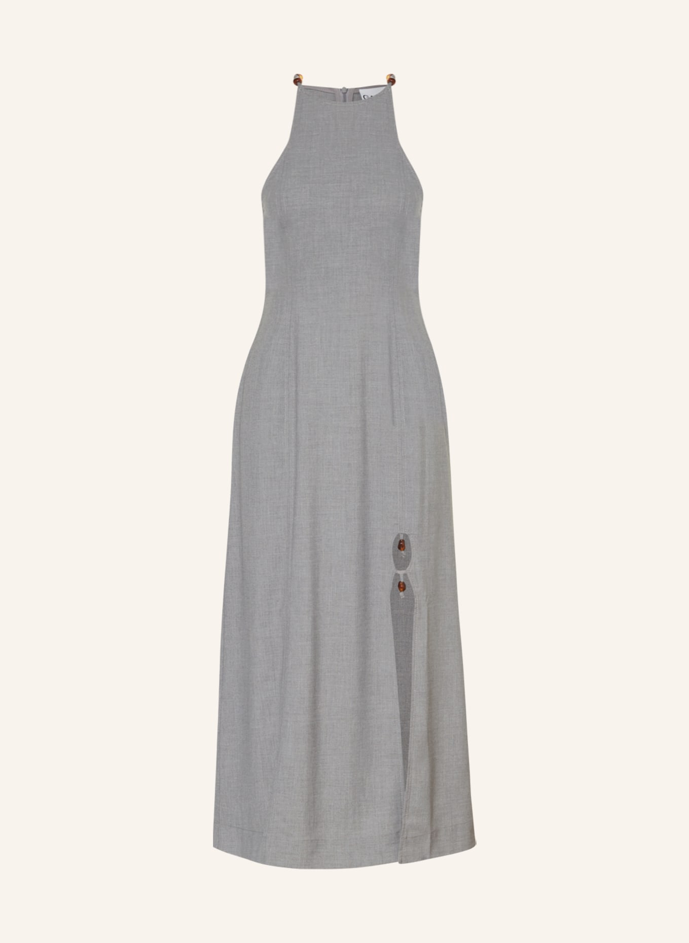 GANNI Kleid DRAPEY mit Schmucksteinen, Farbe: GRAU (Bild 1)