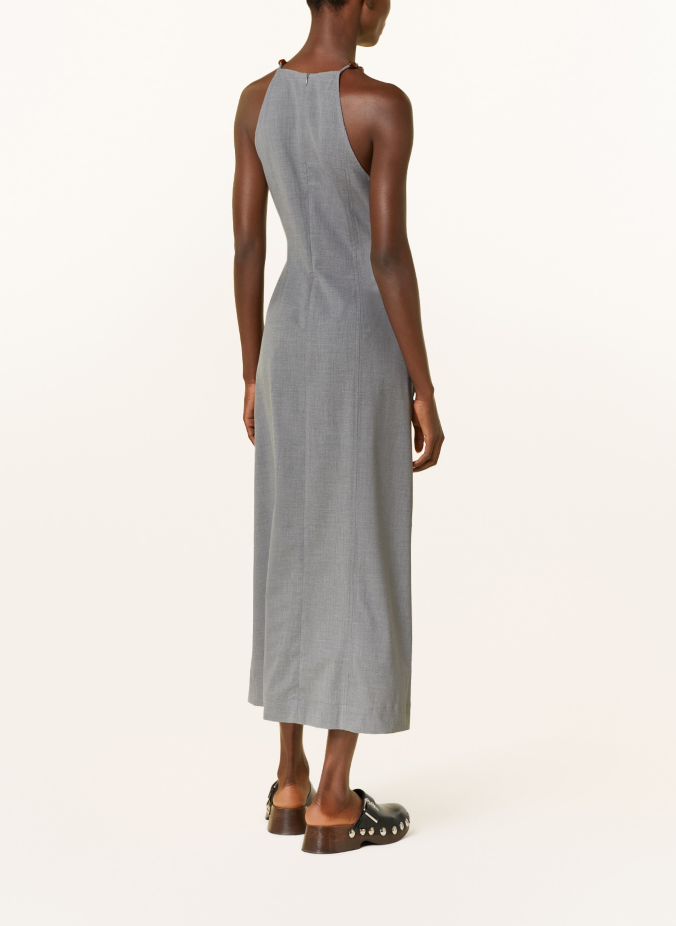 GANNI Kleid DRAPEY mit Schmucksteinen, Farbe: GRAU (Bild 3)