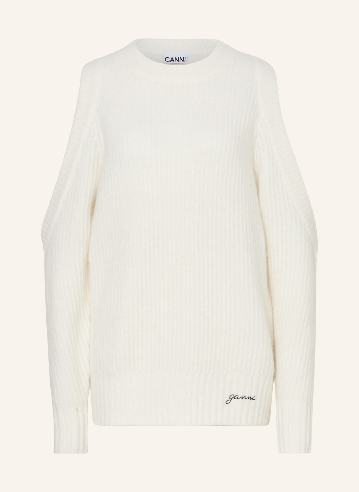 GANNI Sweater with cut-outs, Color: CREAM (Image 1)