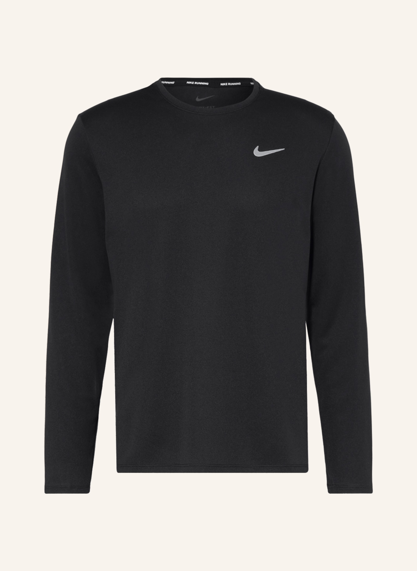 Nike Laufshirt MILER, Farbe: SCHWARZ (Bild 1)
