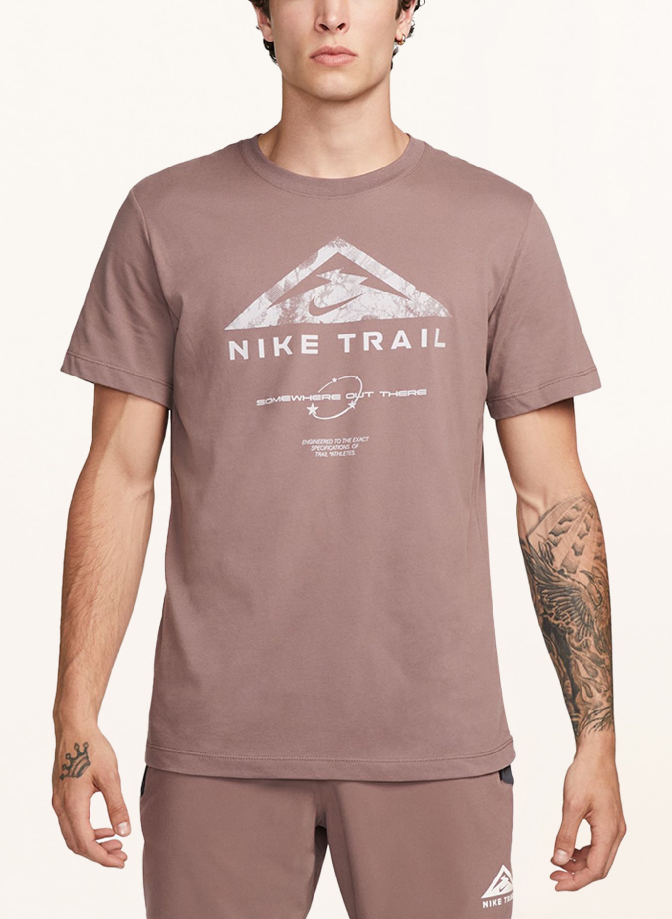 Nike Running shirt DRI-FIT, Color: BROWN/ LIGHT PINK (Image 2)