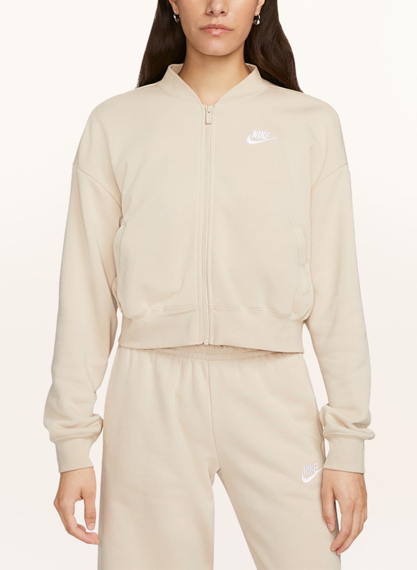 Nike Bluza rozpinana oversize, Kolor: BEŻOWY/ BIAŁY (Obrazek 2)
