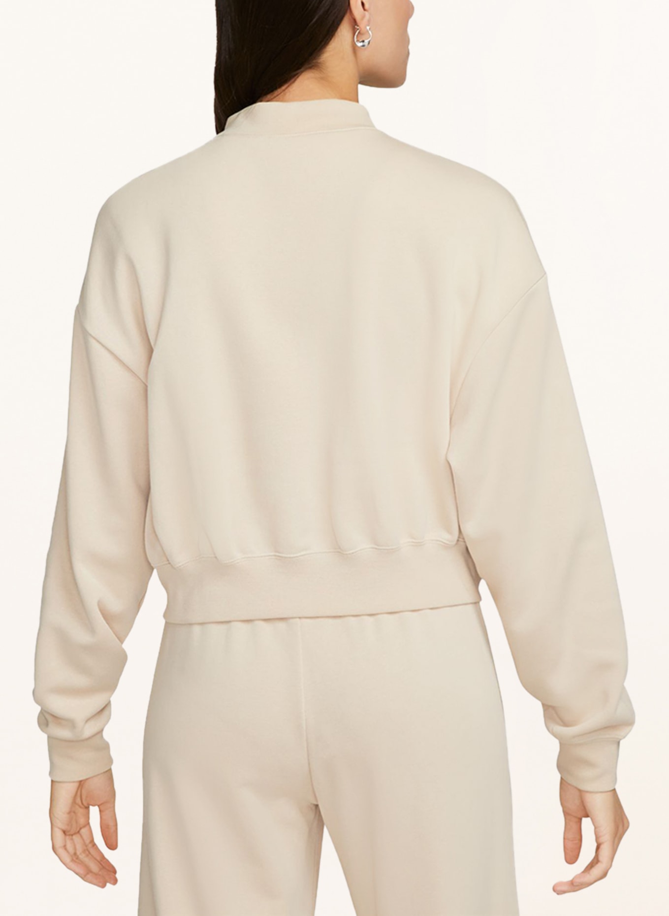 Nike Oversized sweat jacket, Color: BEIGE/ WHITE (Image 3)