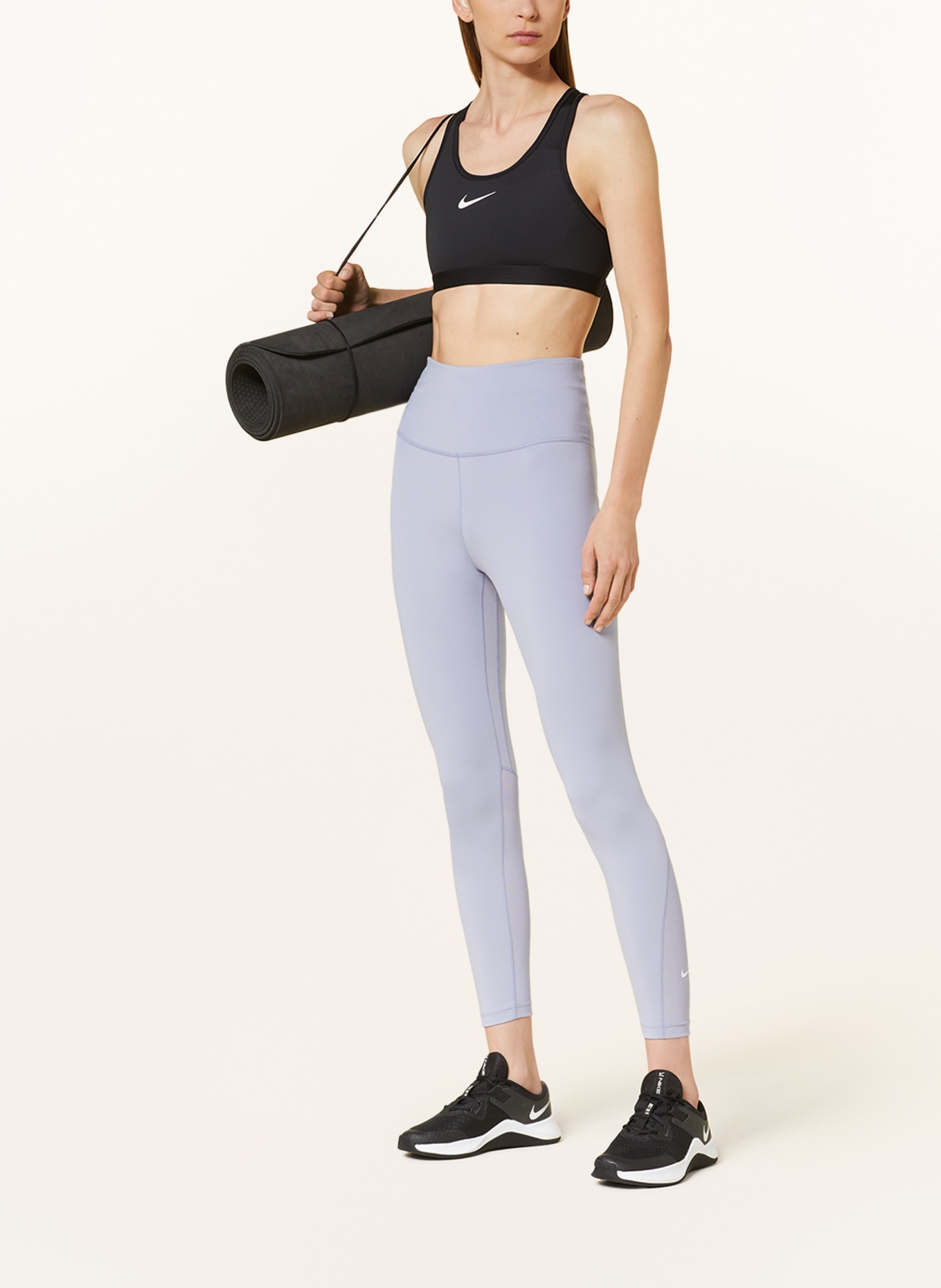 Nike Yoga Swoosh luxe bra in black