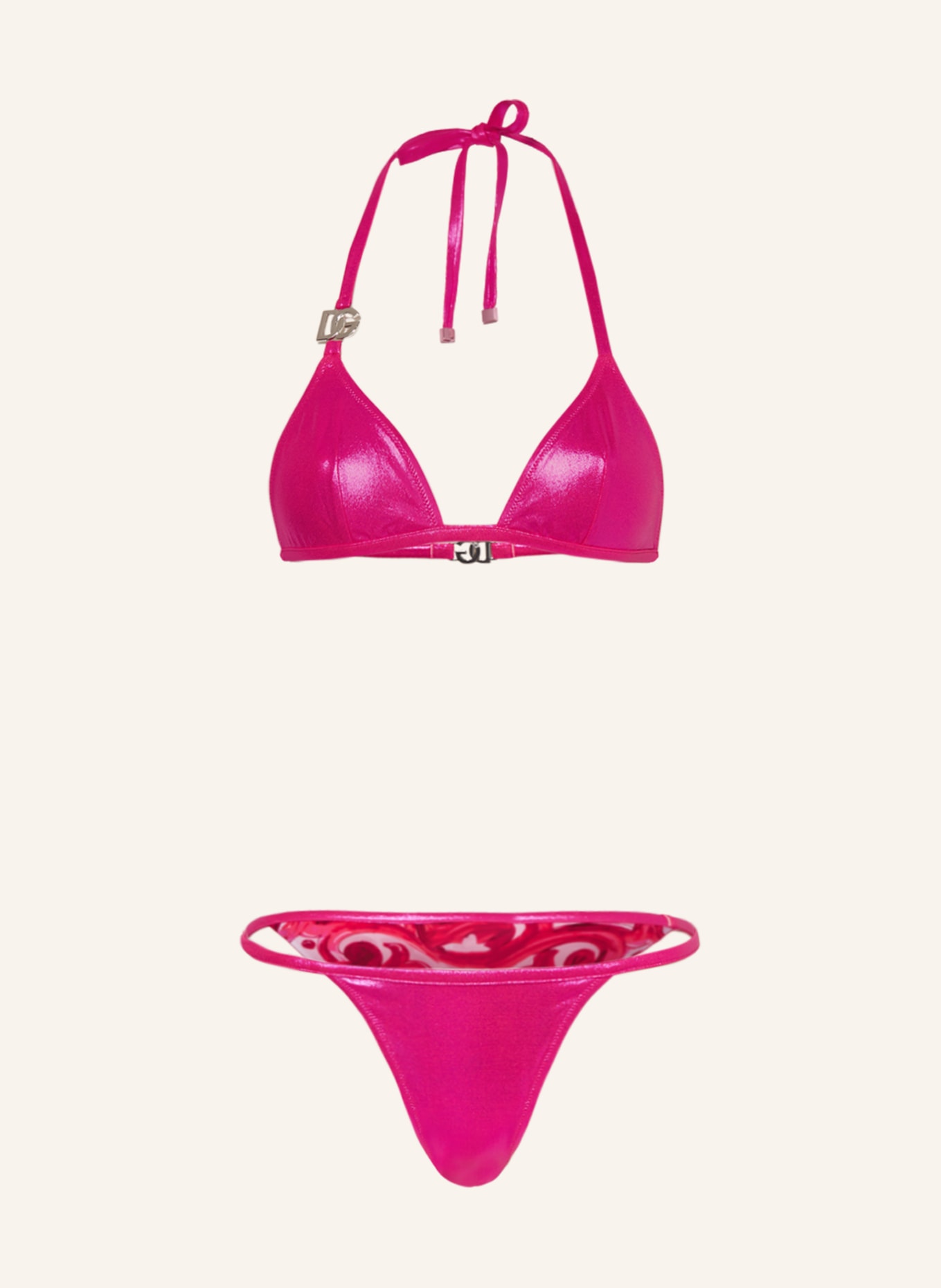 DOLCE & GABBANA Triangle bikini, Color: FUCHSIA/ LIGHT PINK/ DARK PURPLE (Image 1)