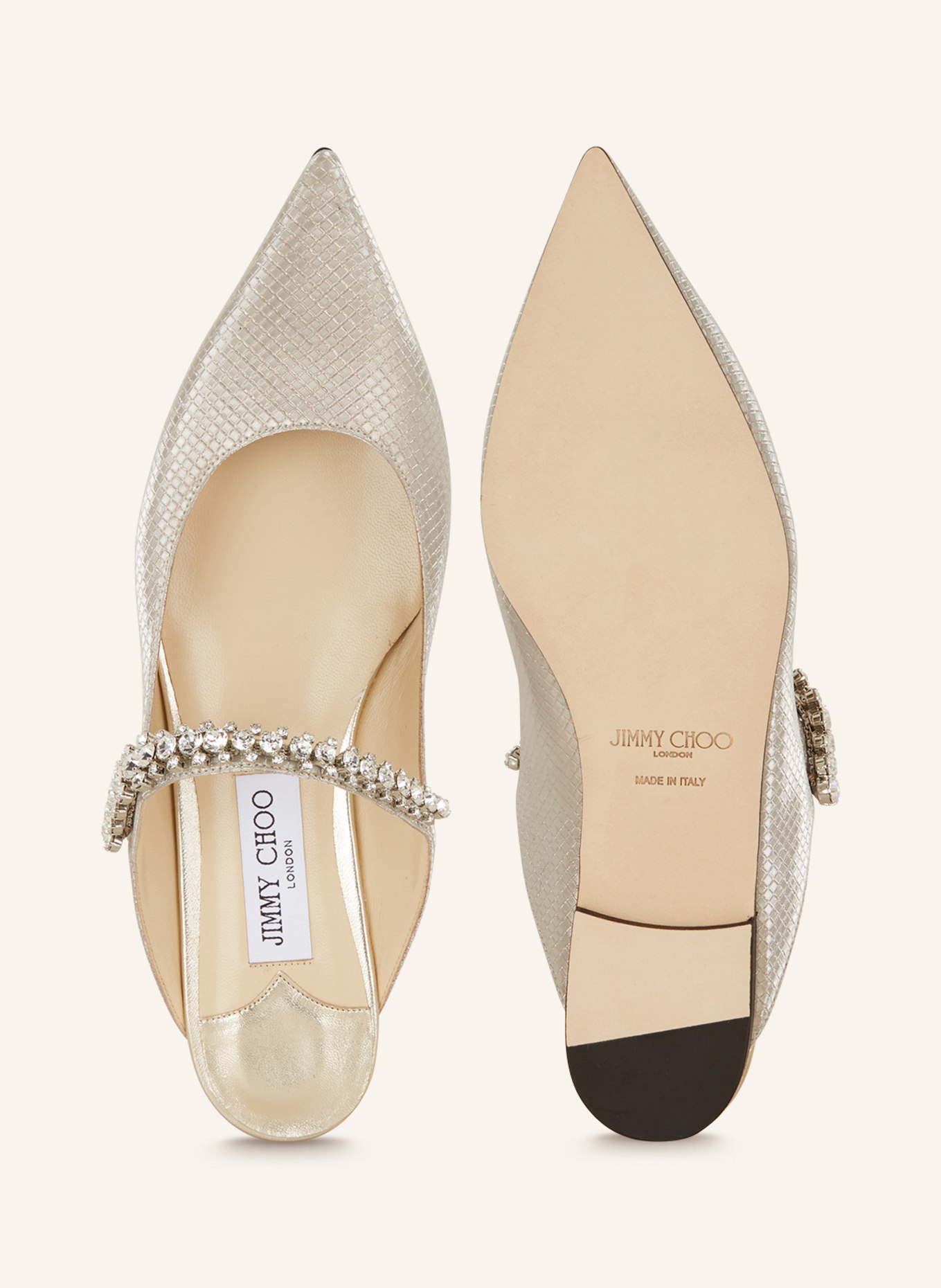 JIMMY CHOO Mules BING FLAT TAI with decorative gems, Color: SILVER (Image 5)