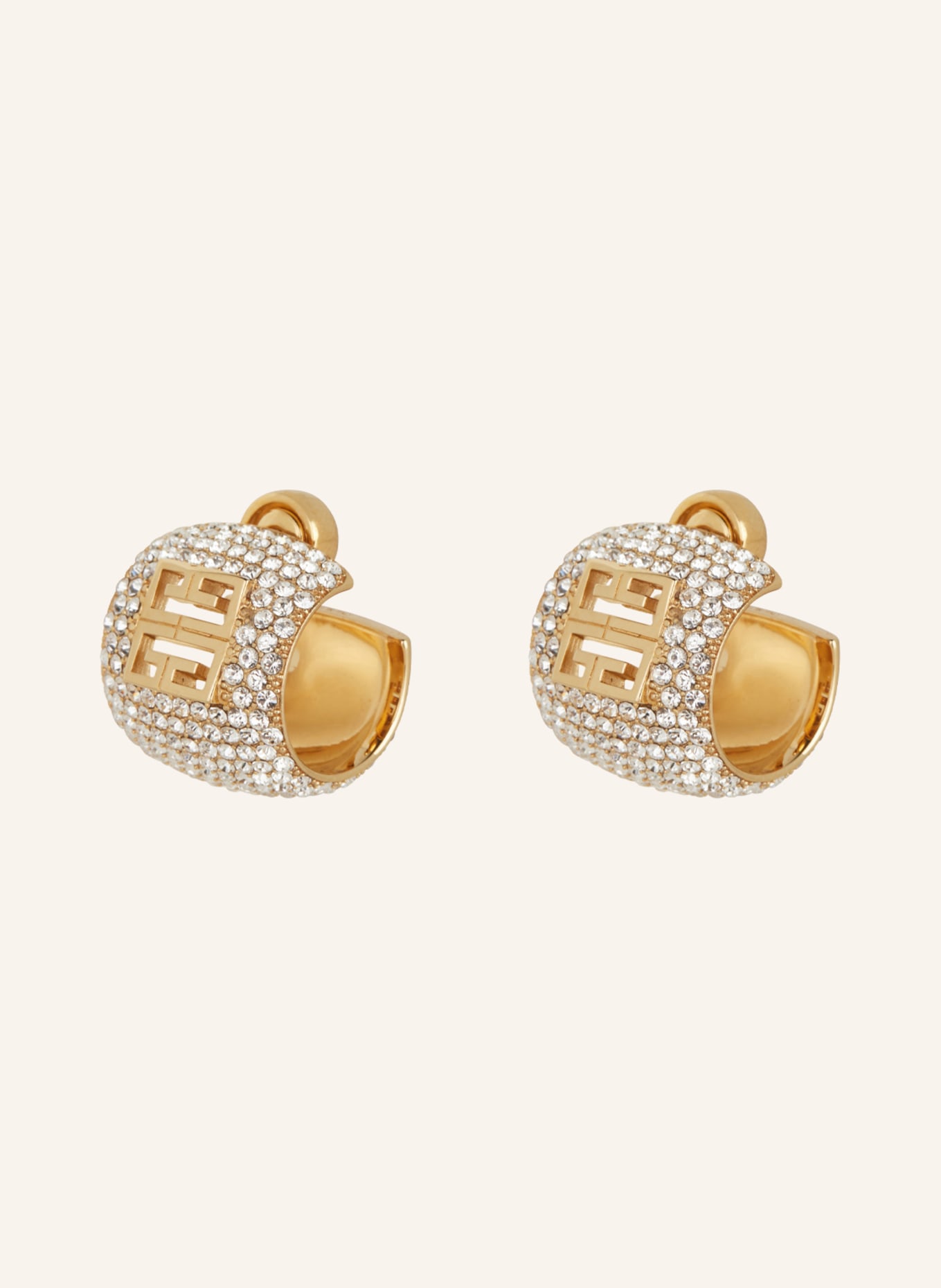 GIVENCHY Earrings 4G with Swarovski crystals, Color: GOLD/ WHITE (Image 1)