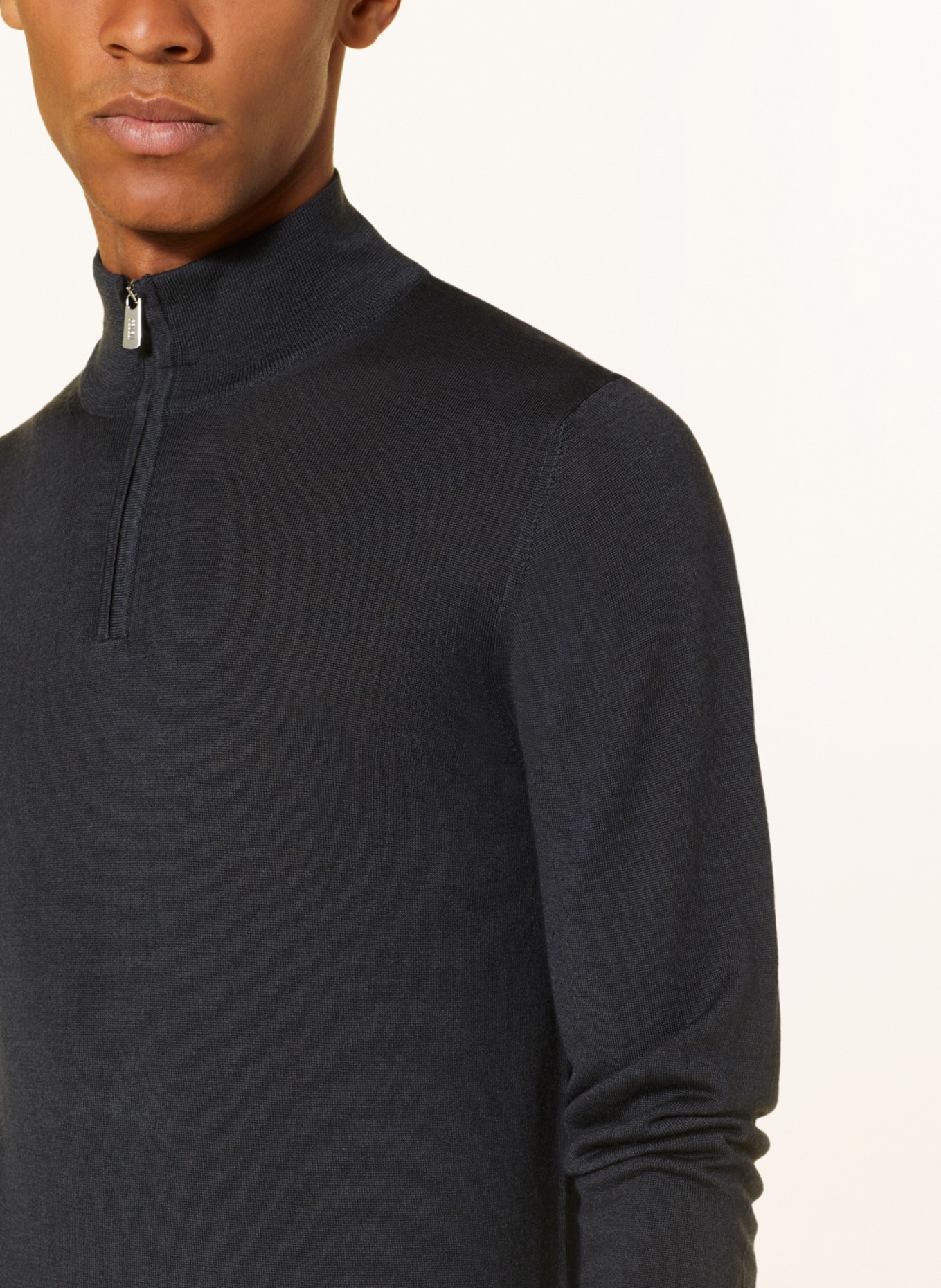 FEDELI Half-zip sweater, Color: DARK GRAY (Image 4)