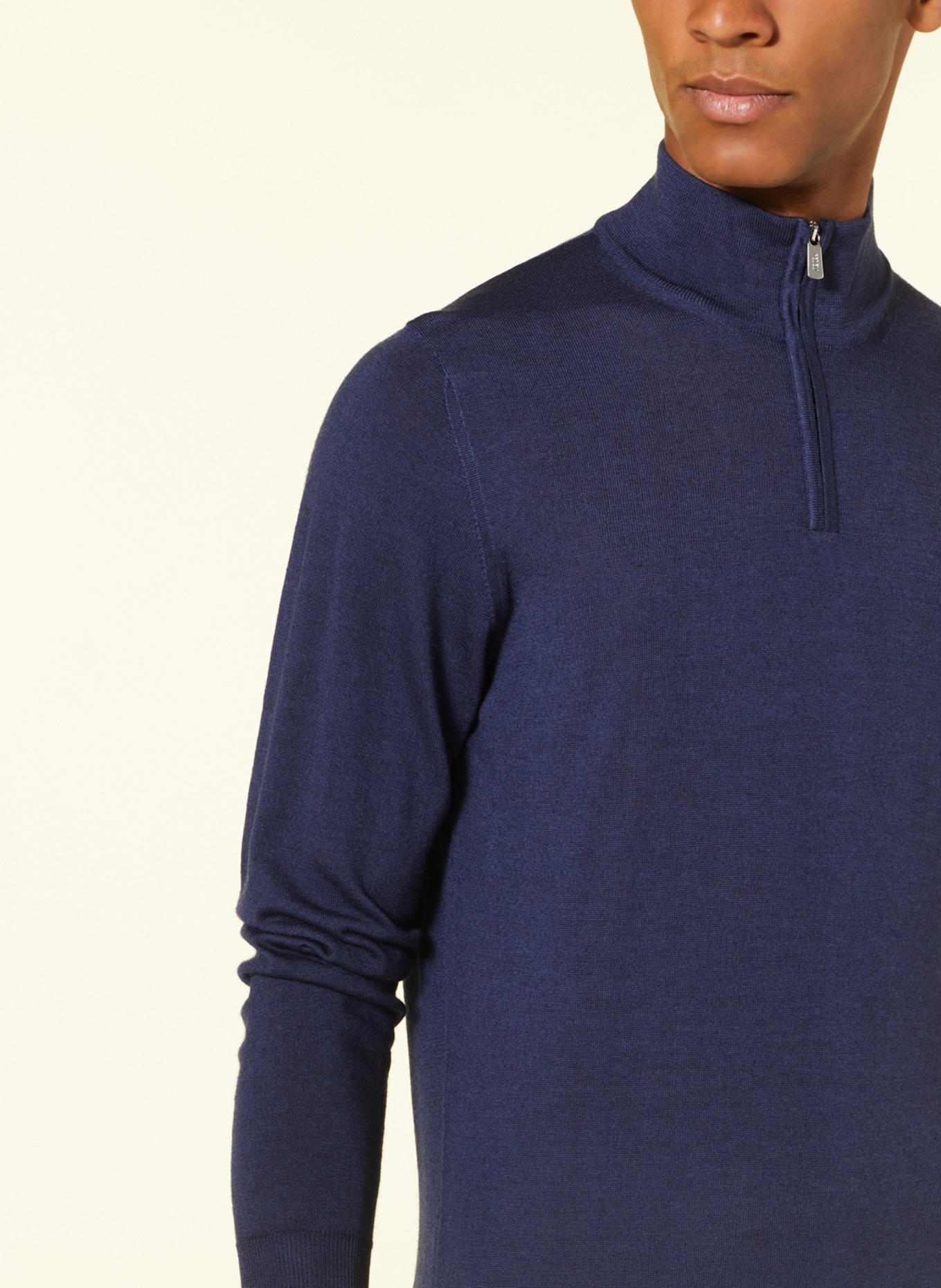 FEDELI Half-zip sweater, Color: DARK BLUE (Image 4)