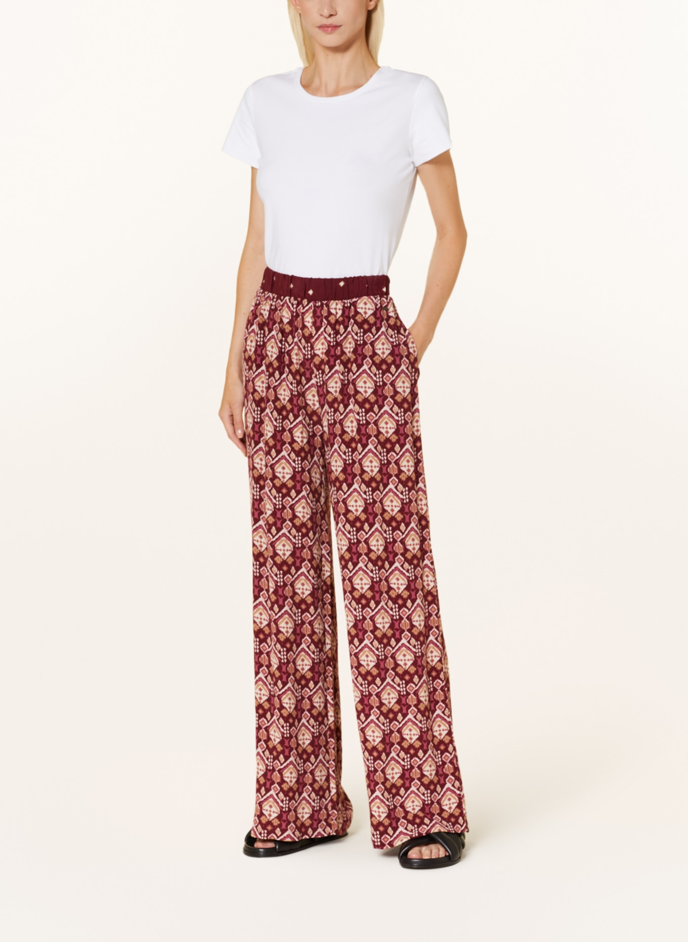 Pepe Jeans Wide leg trousers GALYA, Color: DARK RED/ LIGHT RED/ LIGHT PINK (Image 2)