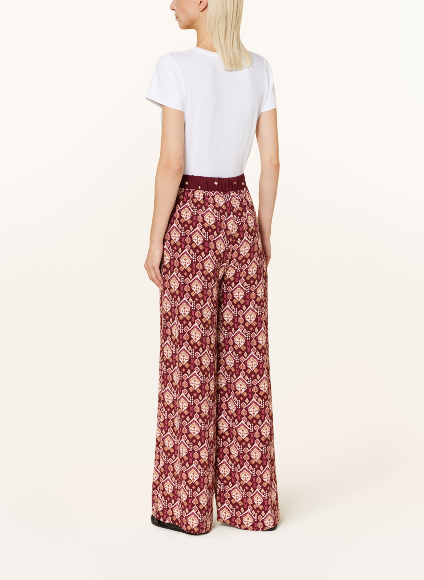 Pepe Jeans Wide leg trousers GALYA, Color: DARK RED/ LIGHT RED/ LIGHT PINK (Image 3)