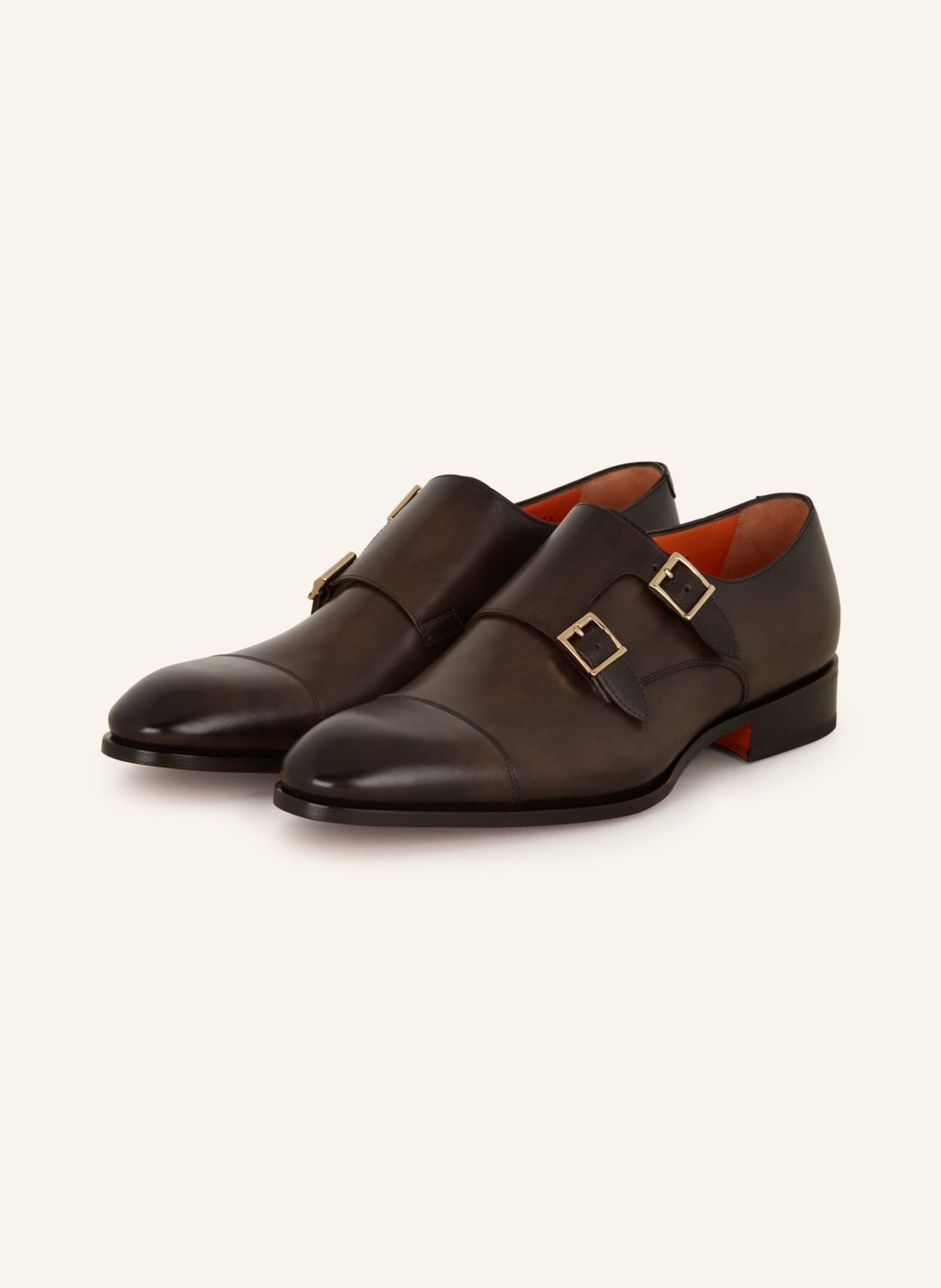 Santoni Double Monks in dunkelbraun