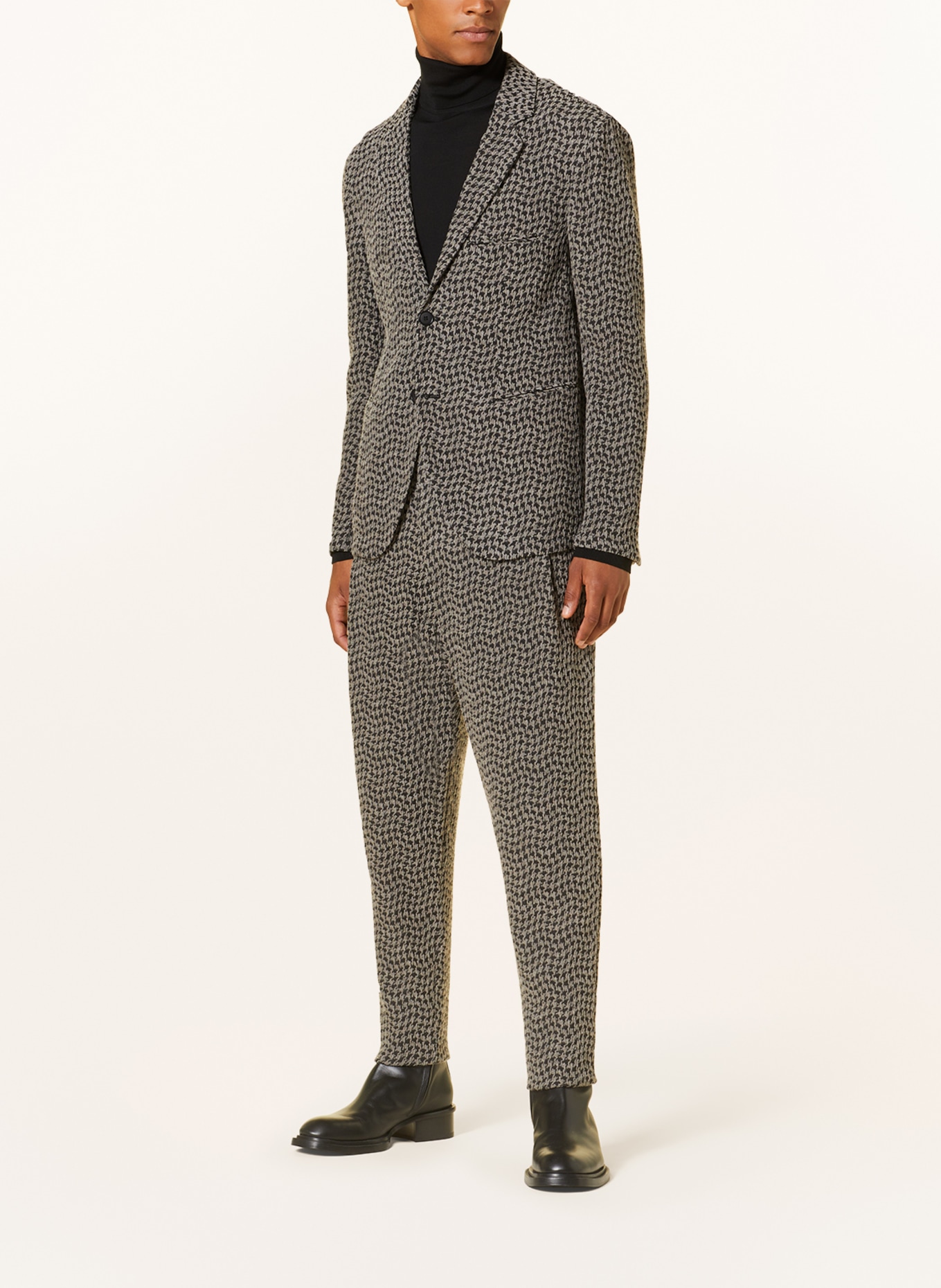 GIORGIO ARMANI Jersey jacket regular fit, Color: GRAY/ BLACK (Image 2)