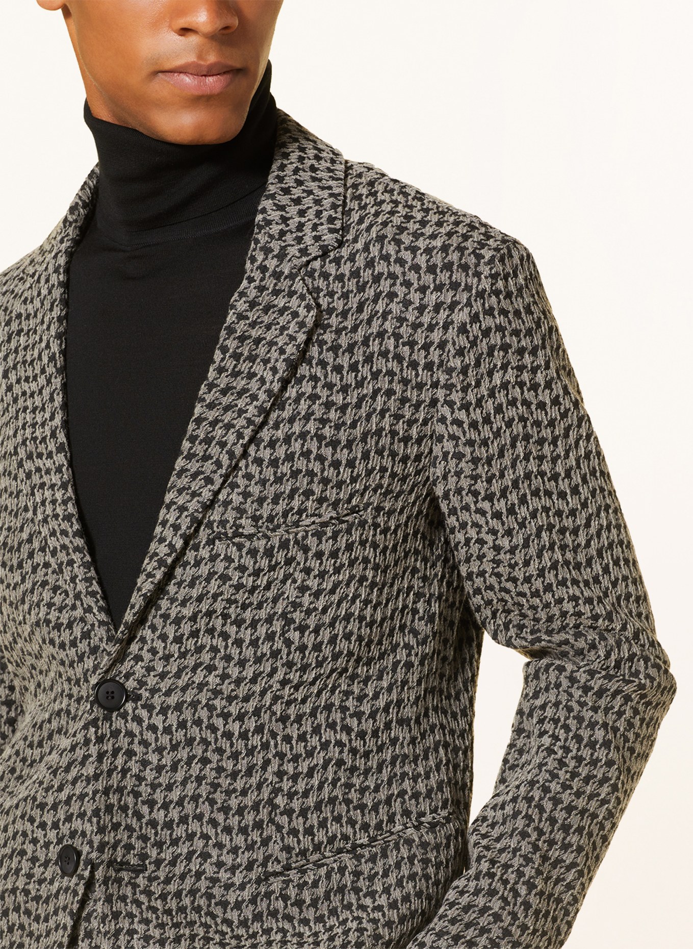 GIORGIO ARMANI Jersey jacket regular fit, Color: GRAY/ BLACK (Image 5)