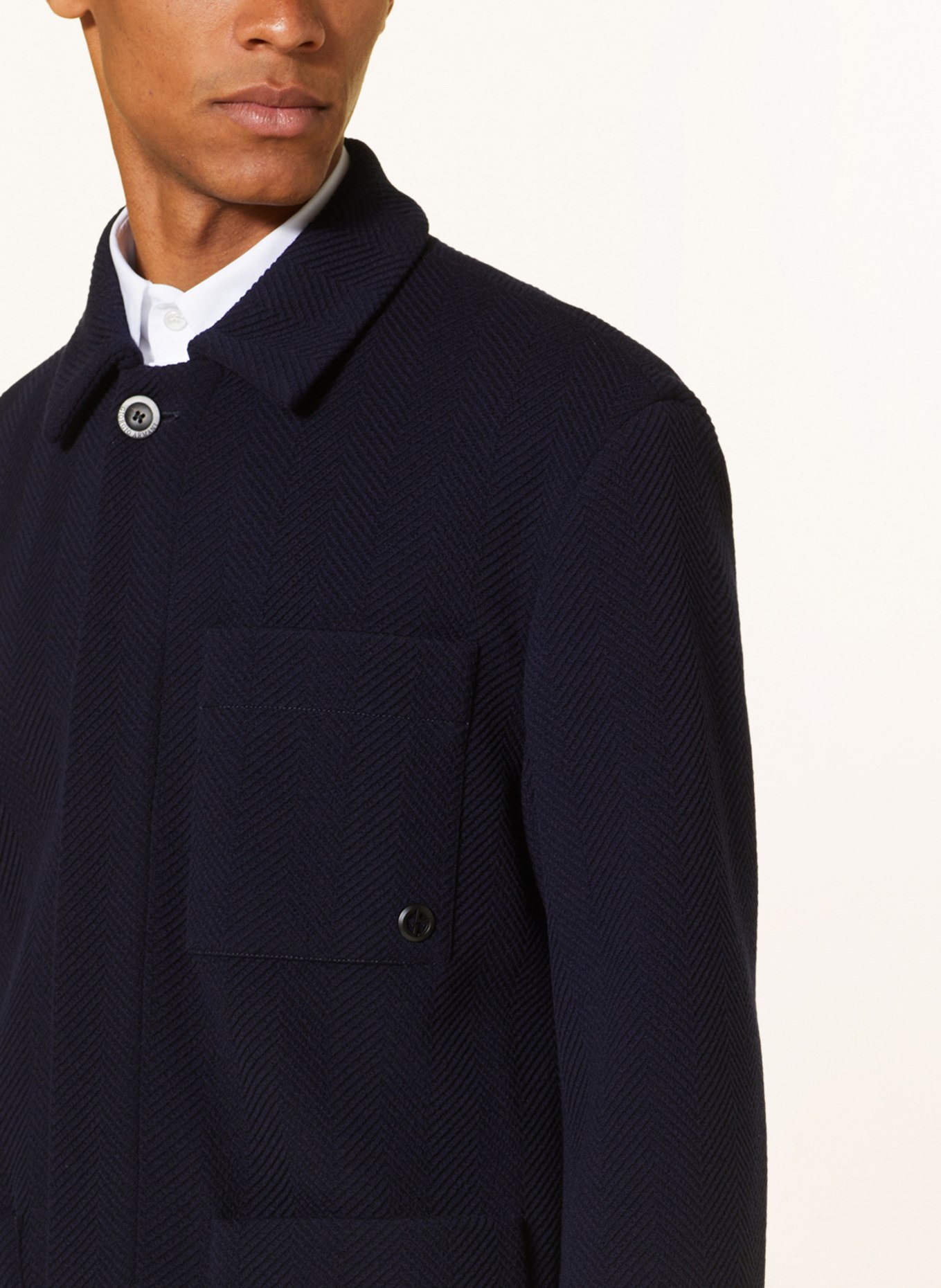 GIORGIO ARMANI Overshirt, Color: DARK BLUE (Image 4)