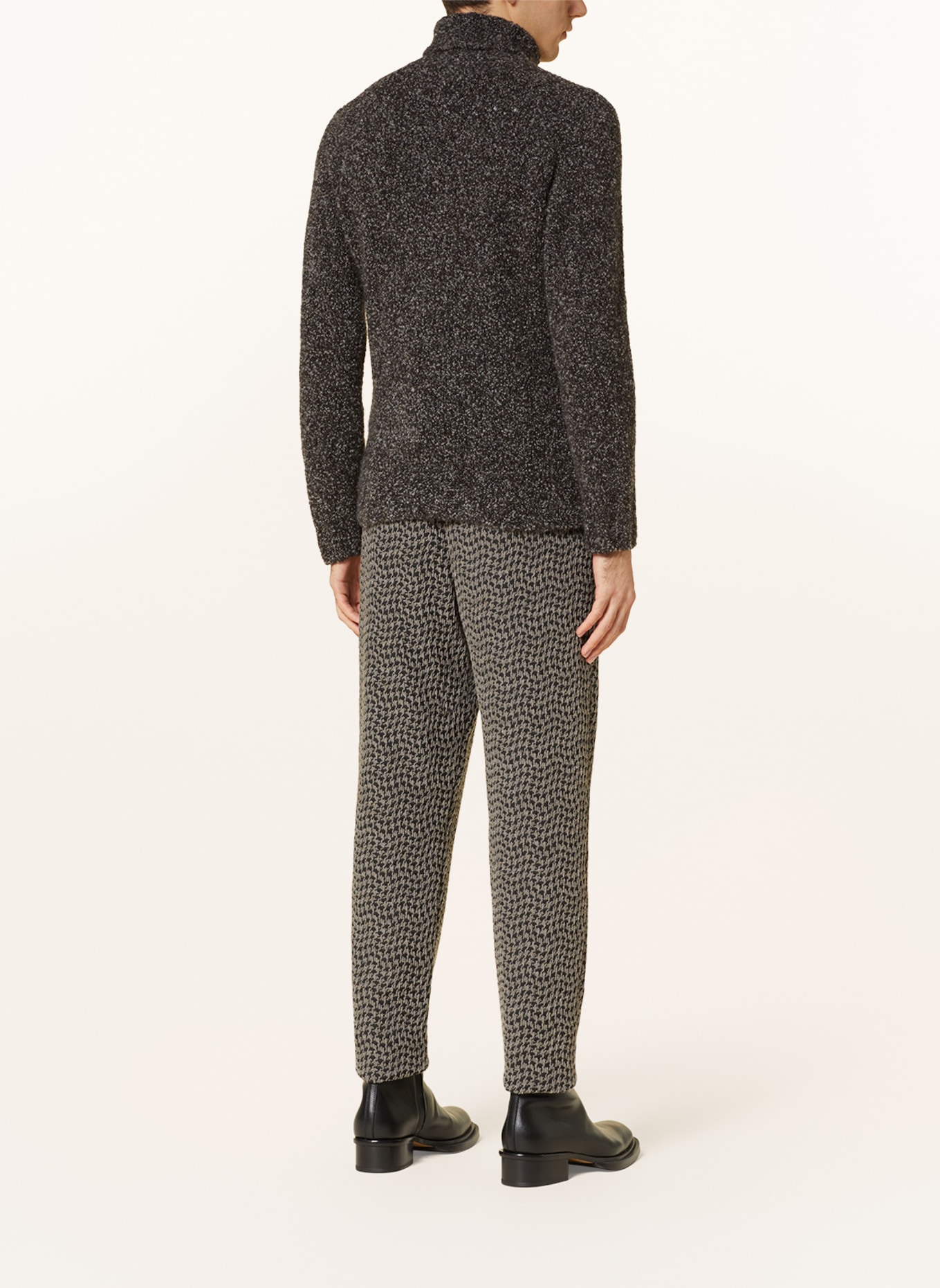 GIORGIO ARMANI Turtleneck sweater in cashmere, Color: BLACK/ WHITE (Image 3)