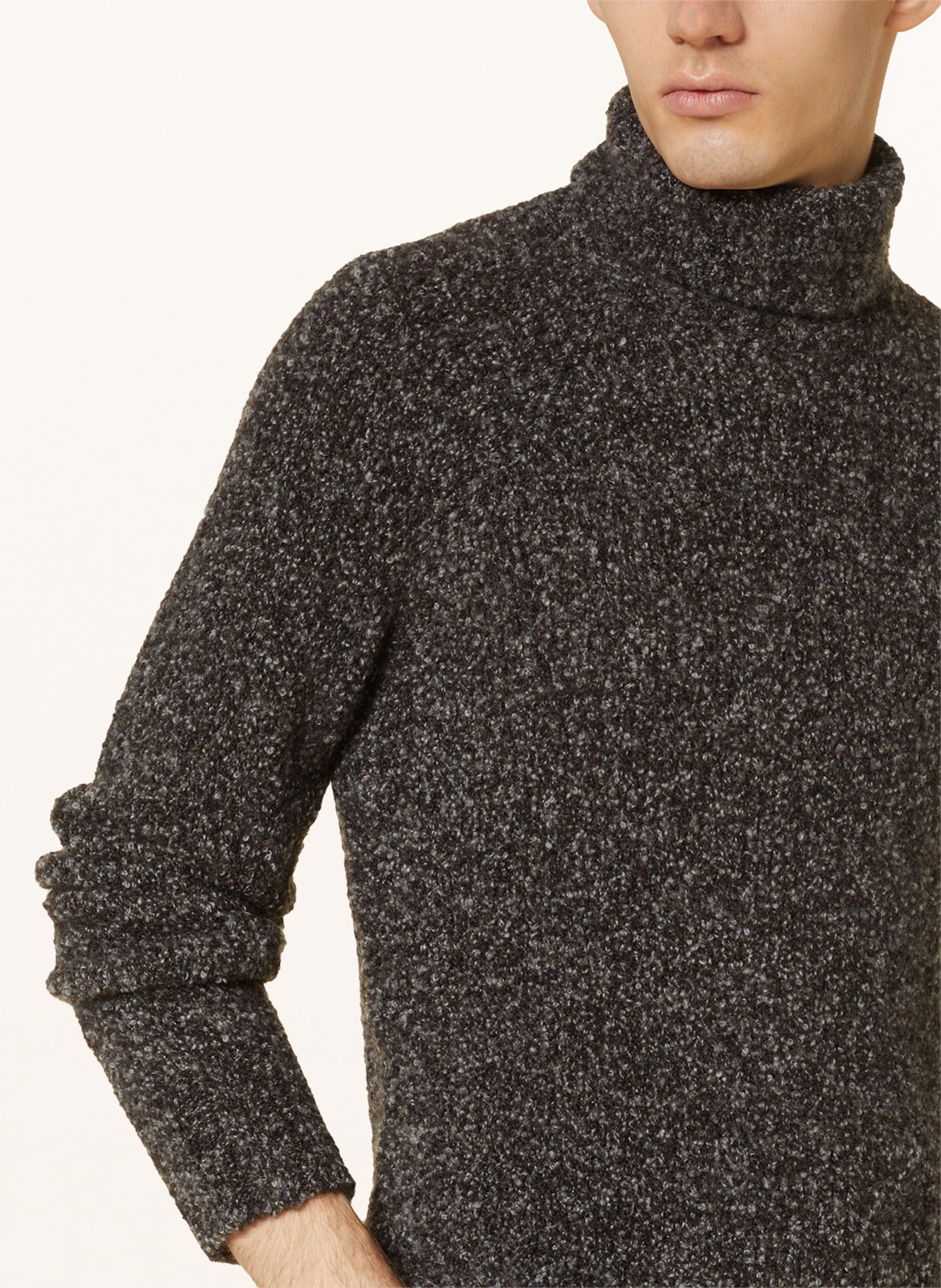 GIORGIO ARMANI Turtleneck sweater in cashmere, Color: BLACK/ WHITE (Image 4)
