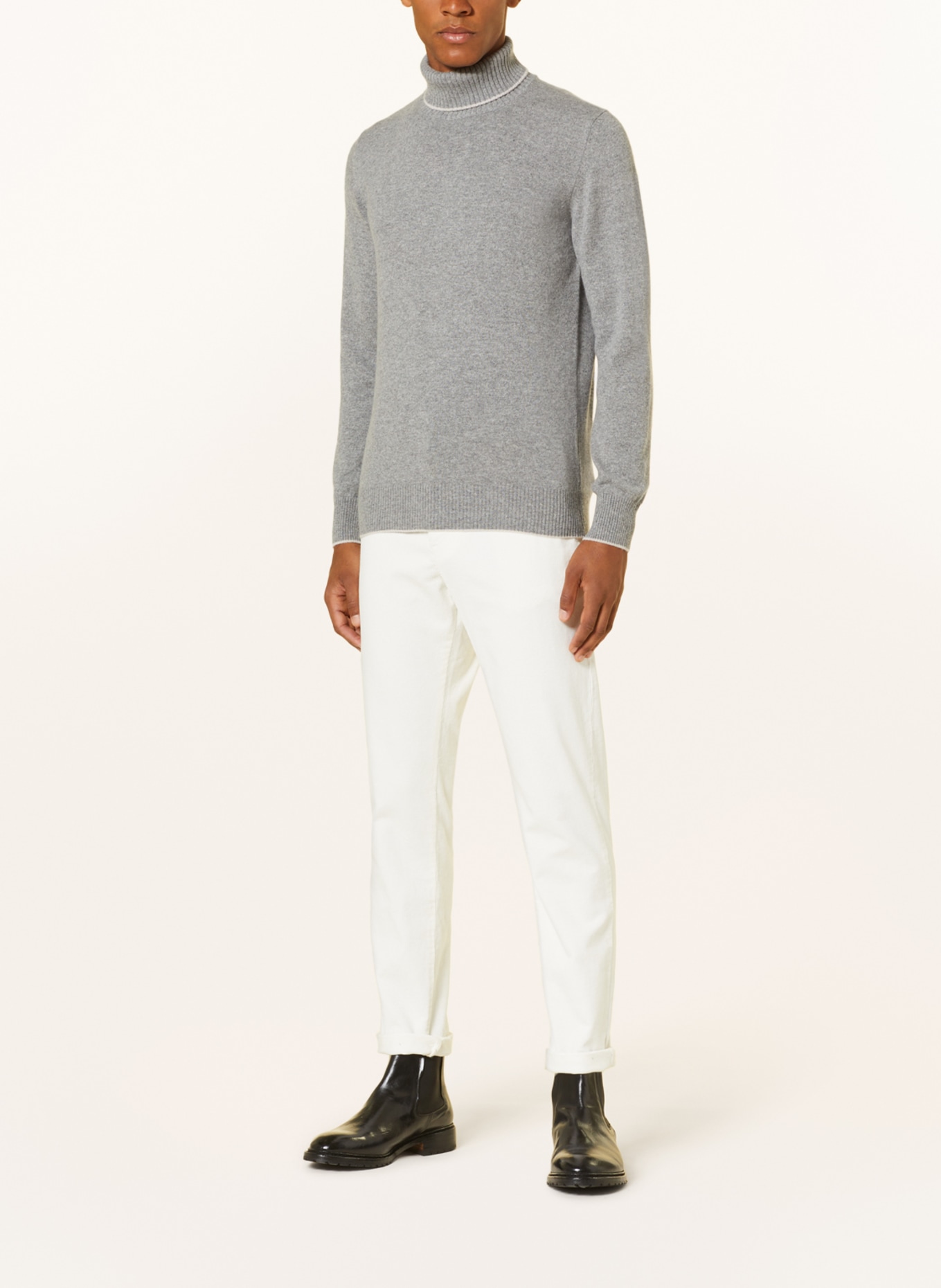 eleventy Turtleneck sweater in cashmere, Color: GRAY (Image 2)