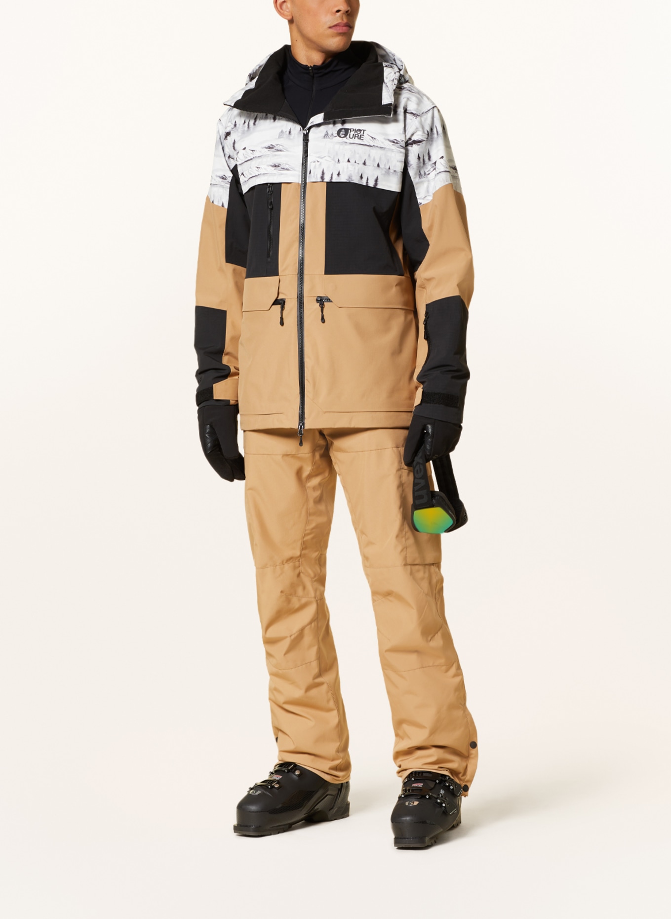 PICTURE Ski jacket STONE, Color: BEIGE/ BLACK/ LIGHT GRAY (Image 2)
