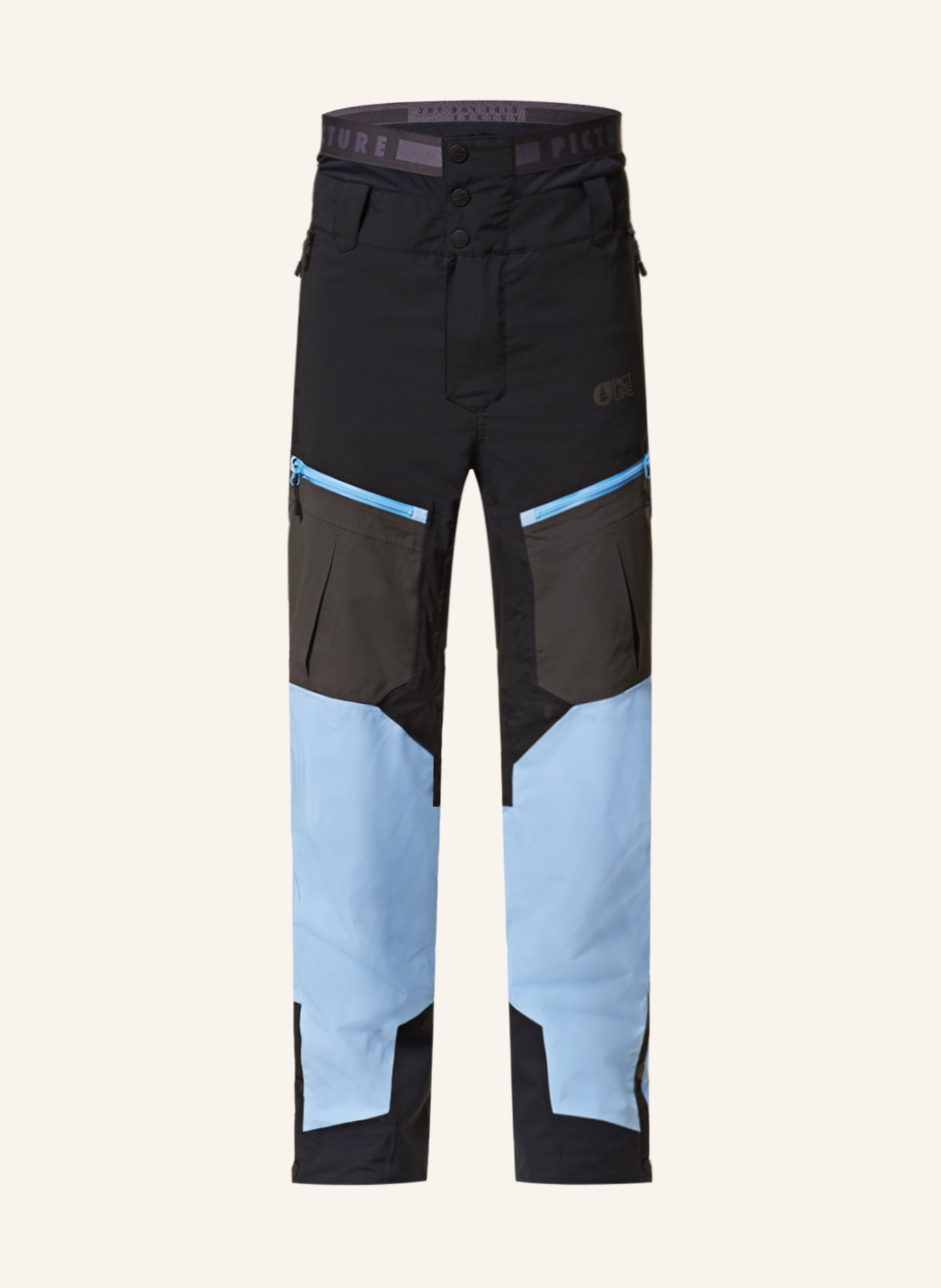 PICTURE Spodnie narciarskie NAIKOON, Kolor: CZARNY/ JASNONIEBIESKI/ CZIEMNOSZARY (Obrazek 1)