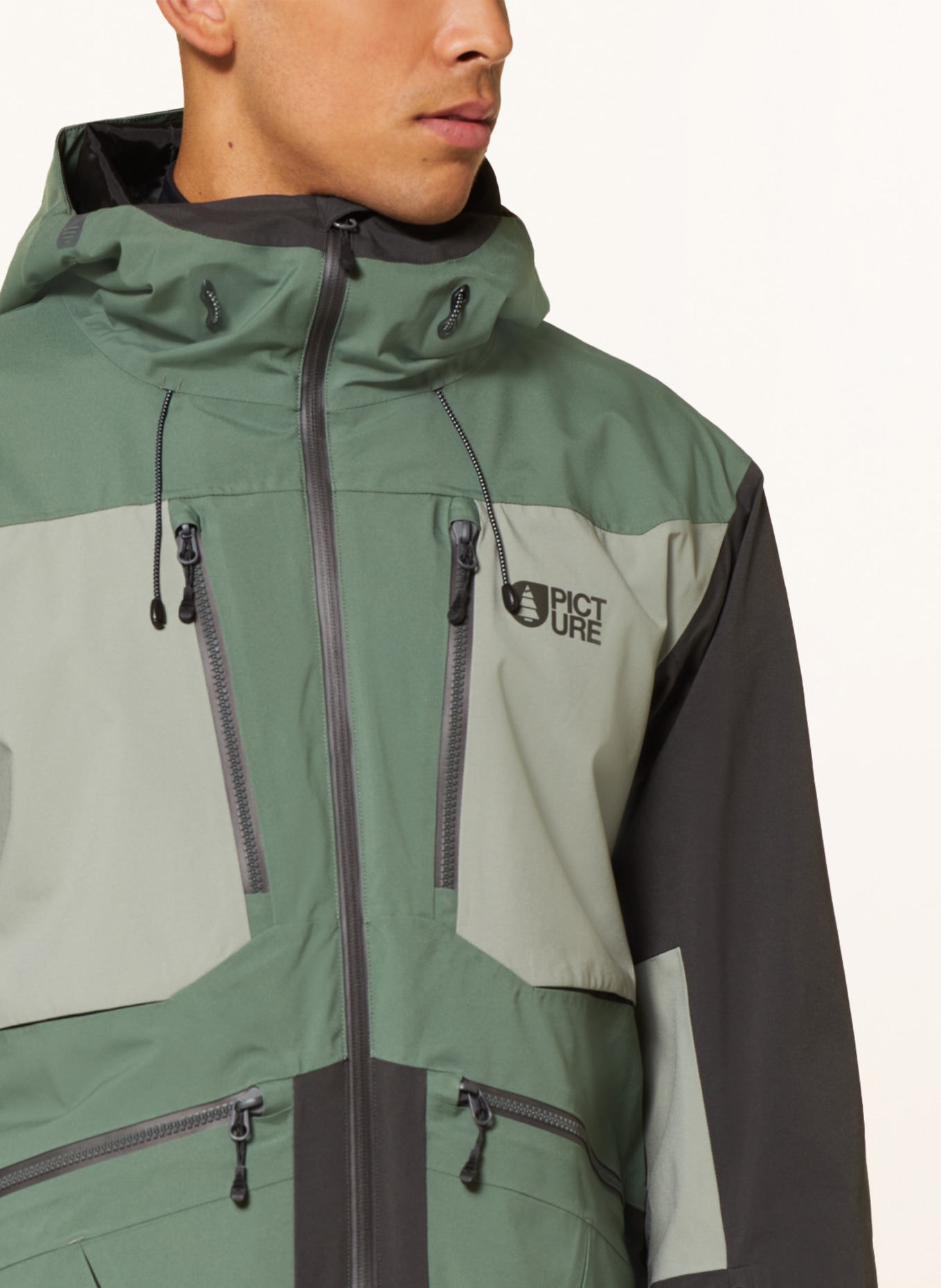 PICTURE Ski jacket NAIKOON, Color: GREEN/ DARK GRAY (Image 5)
