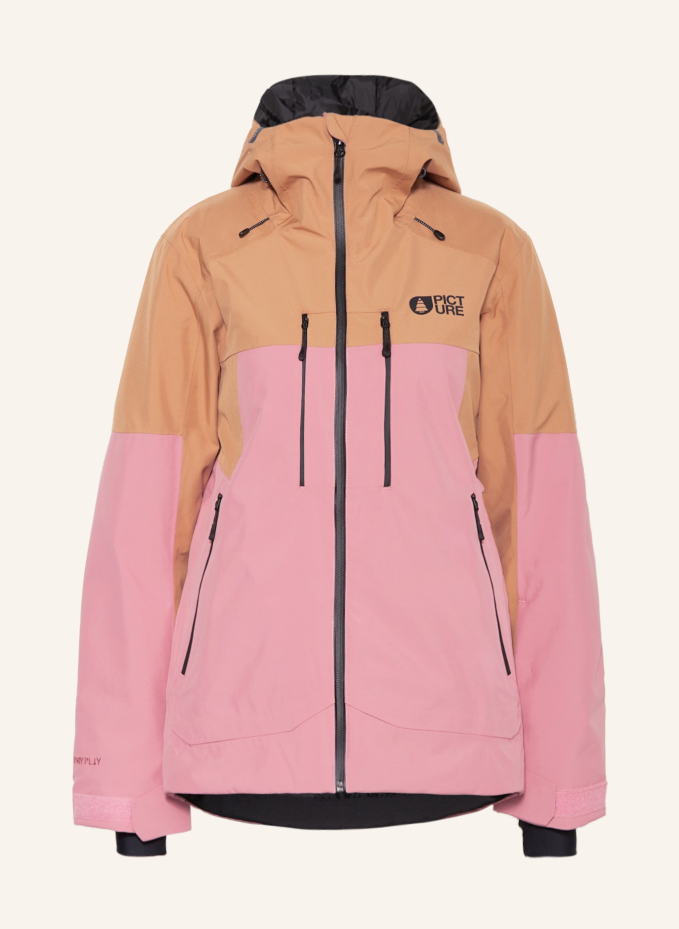 PICTURE Ski jacket EXA, Color: BEIGE/ PINK (Image 1)