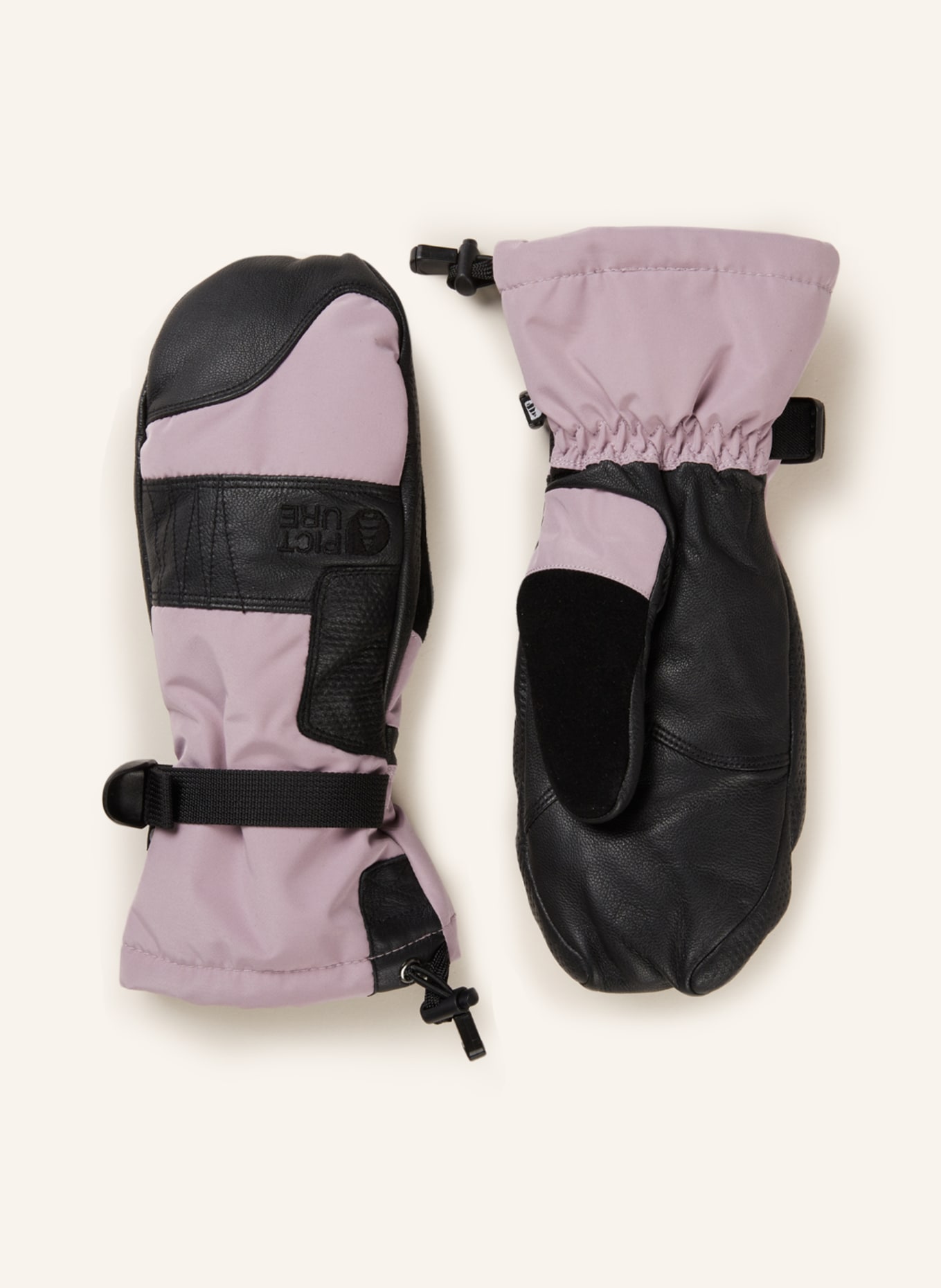 PICTURE Ski gloves ANNA, Color: BLACK/ ROSE (Image 1)