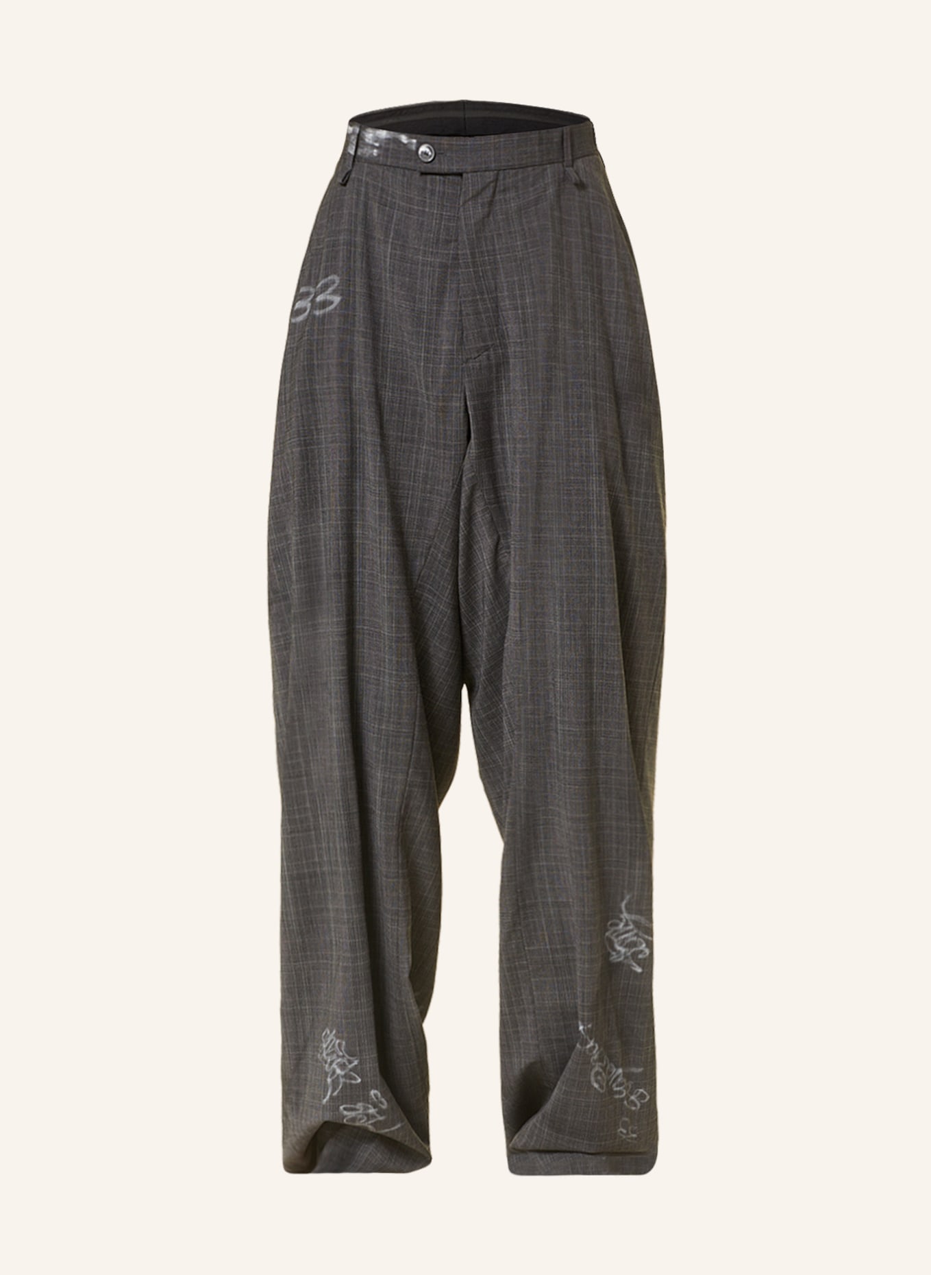 BALENCIAGA Spodnie extra slim fit, Kolor: SZARY/ CZARNY (Obrazek 1)