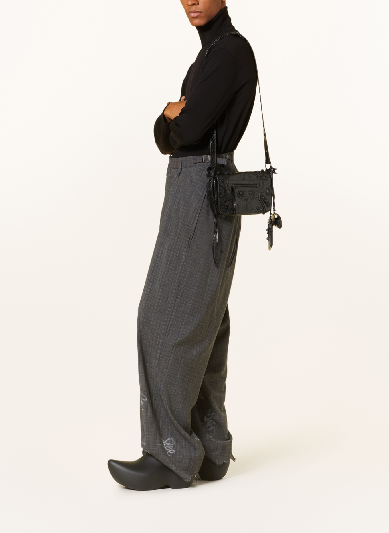 BALENCIAGA Spodnie extra slim fit, Kolor: SZARY/ CZARNY (Obrazek 4)
