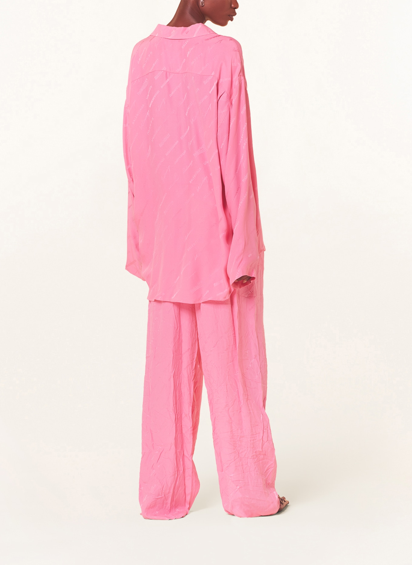 BALENCIAGA Oversized-Hemdbluse aus Seide, Farbe: PINK (Bild 3)