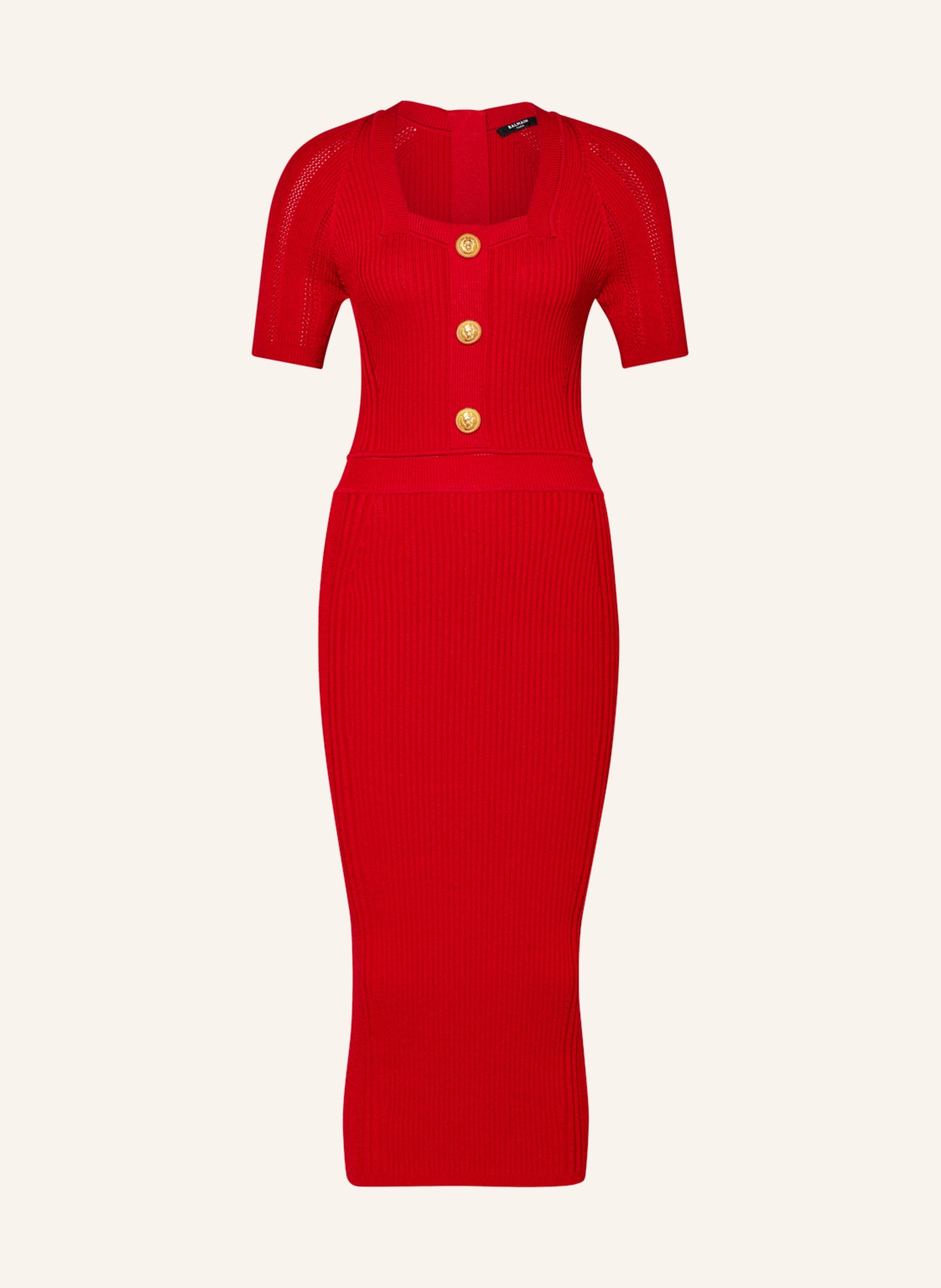 BALMAIN Knit dress, Color: RED/ GOLD (Image 1)