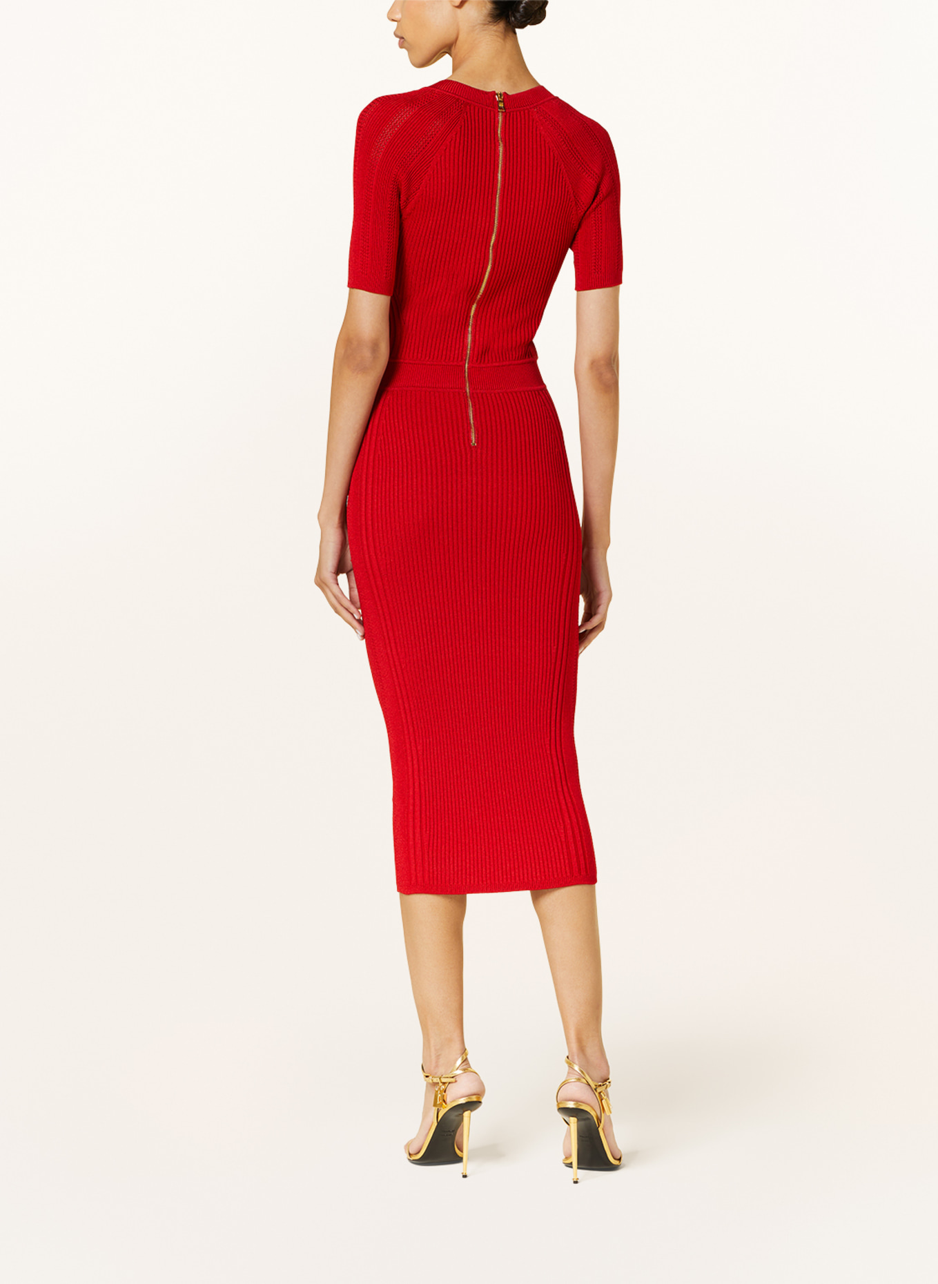 BALMAIN Knit dress, Color: RED/ GOLD (Image 3)