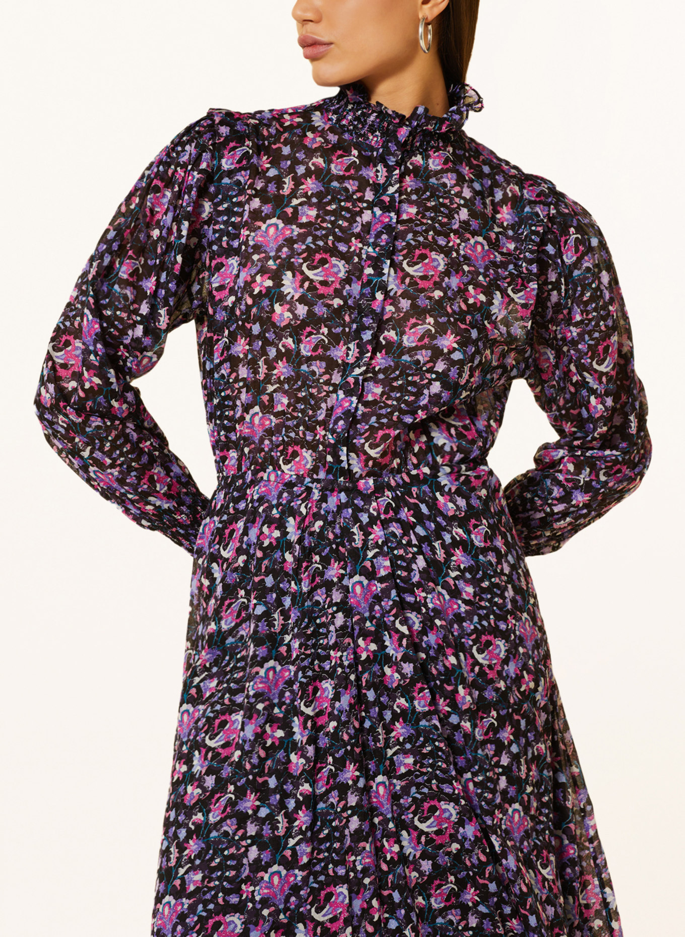 MARANT ÉTOILE Dress GALOA, Color: BLACK/ PURPLE/ PINK (Image 4)
