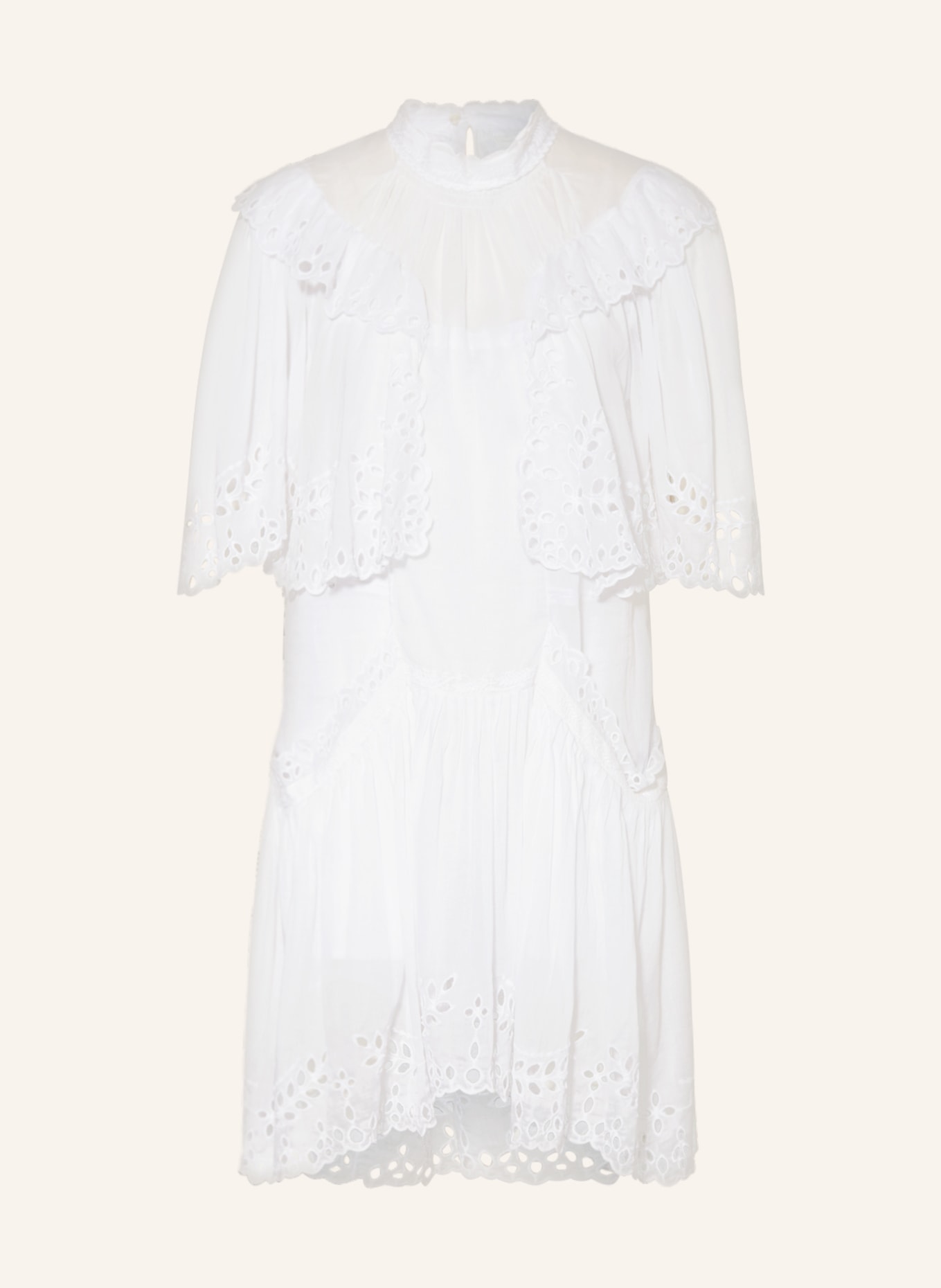 MARANT ÉTOILE Dress KAYENE with broderie anglaise and embroidery, Color: WHITE (Image 1)
