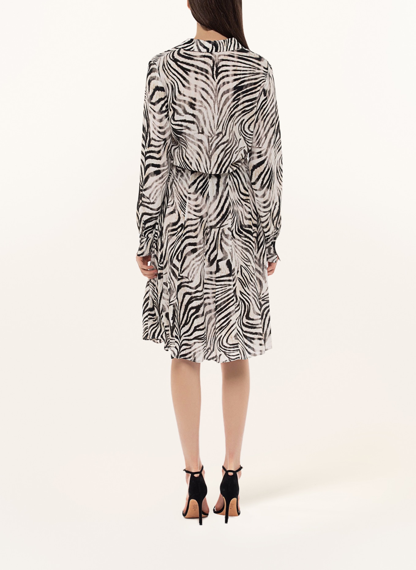 TRUE RELIGION Shirt dress in white black taupe