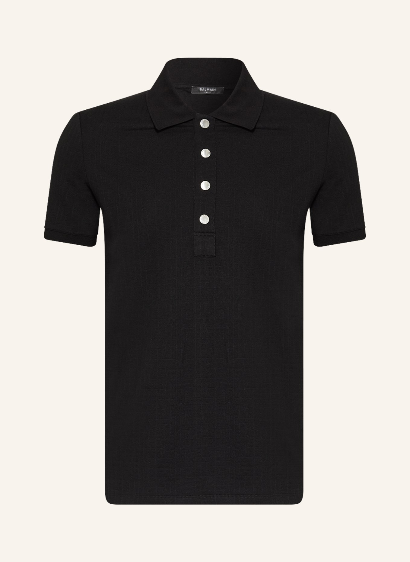 BALMAIN Piqué polo shirt, Color: BLACK (Image 1)