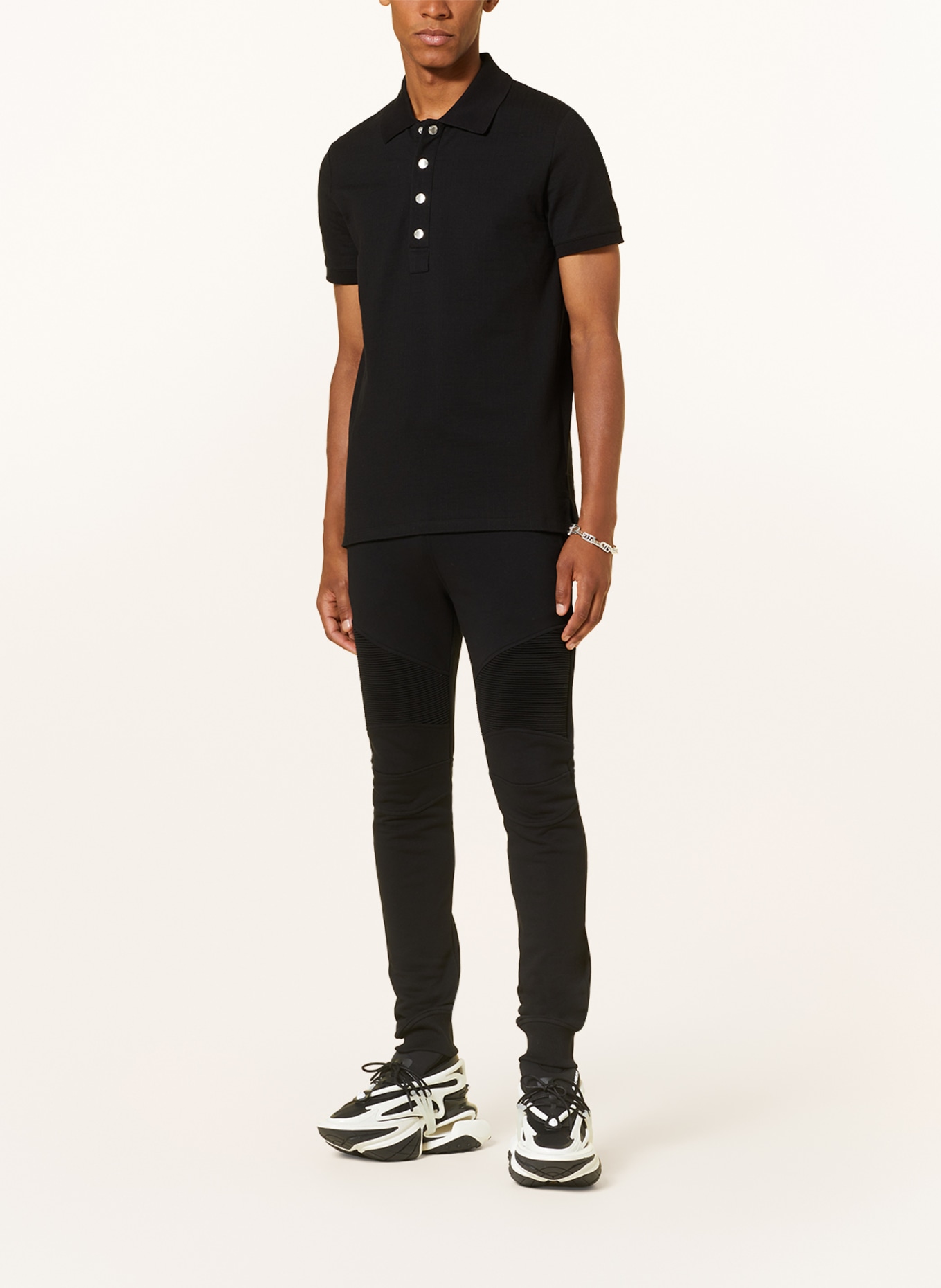 BALMAIN Piqué polo shirt, Color: BLACK (Image 2)