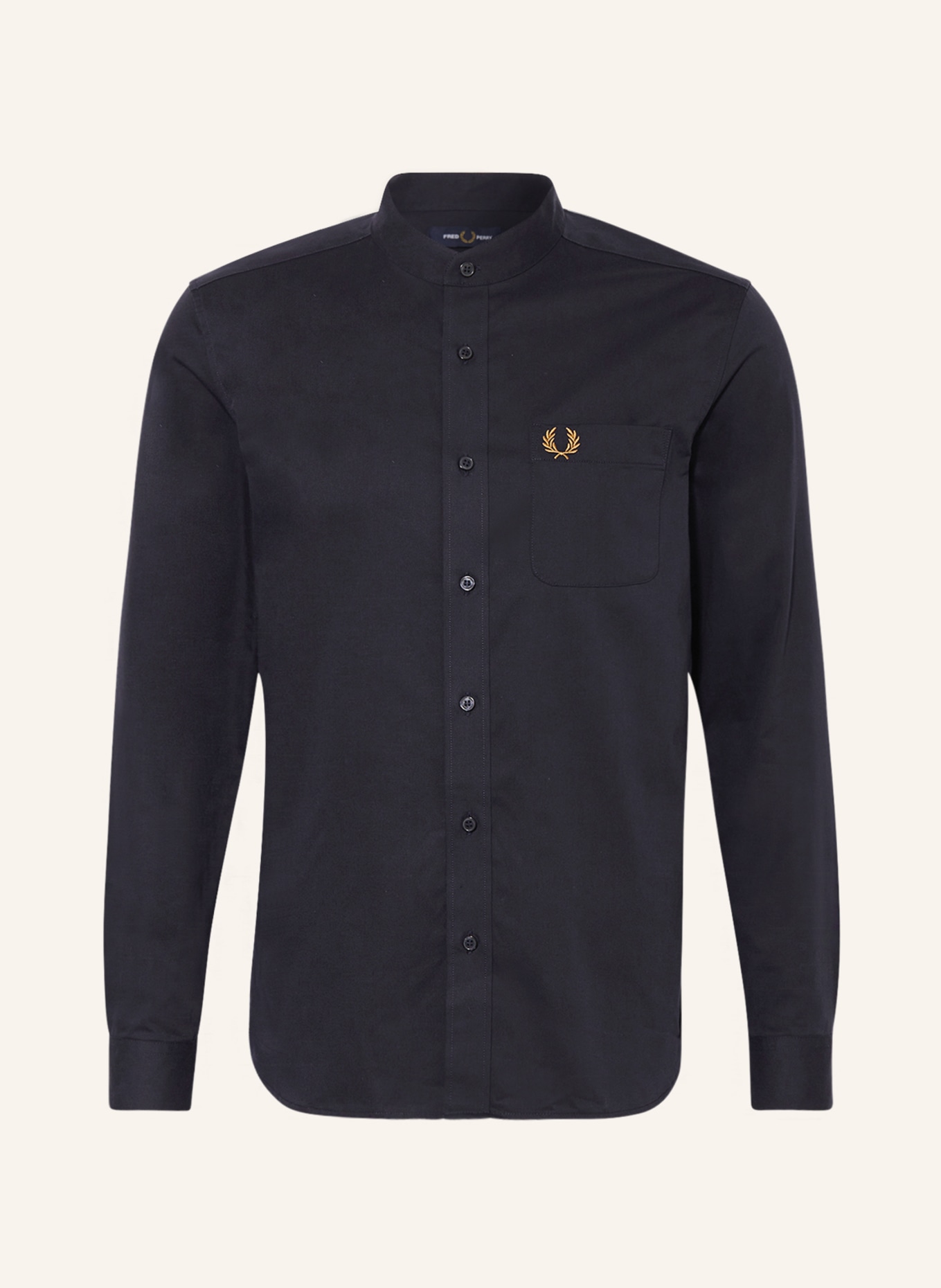 FRED PERRY Shirt slim fit with stand-up collar, Color: DARK BLUE (Image 1)