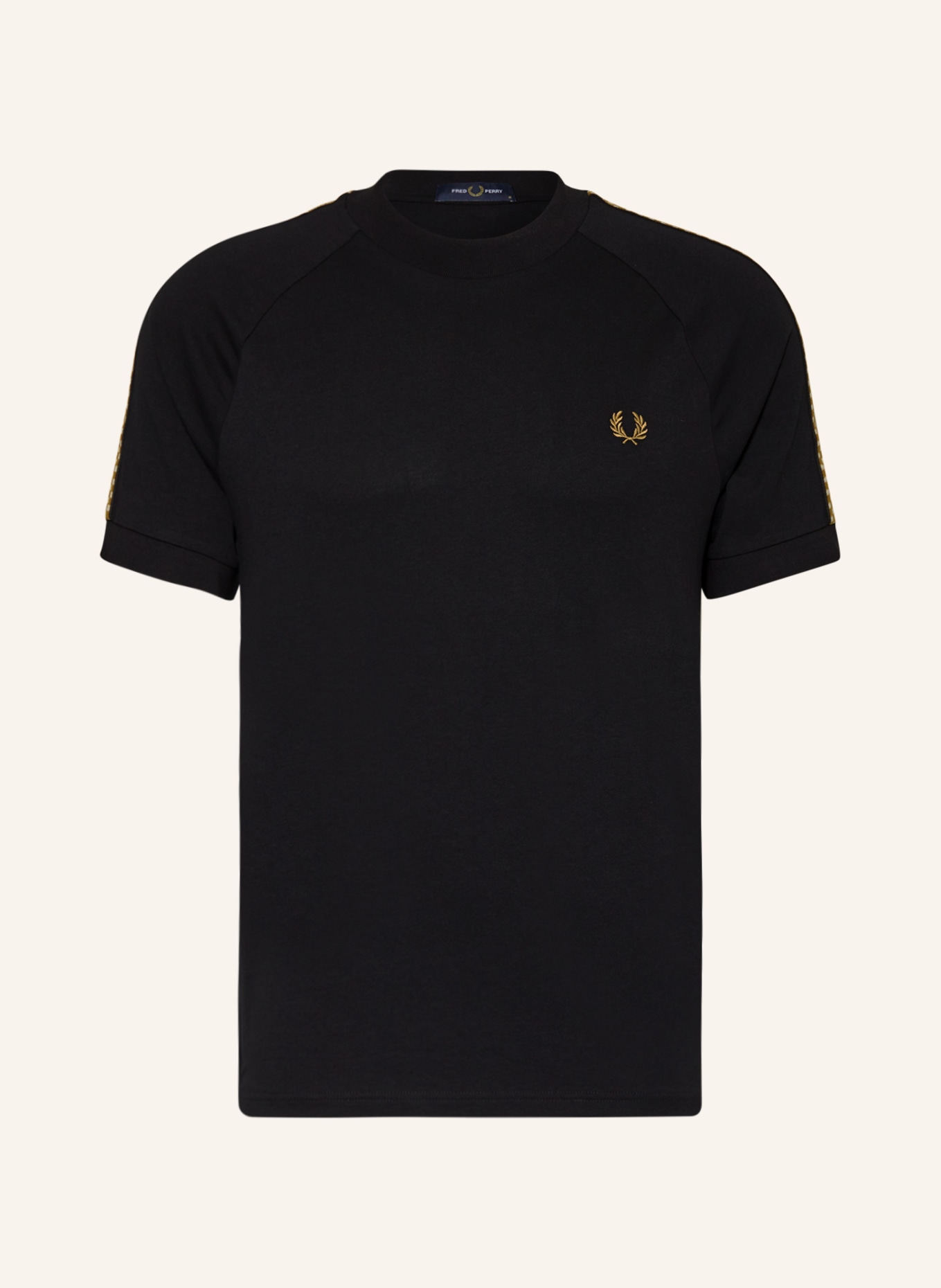 FRED PERRY T-shirt with tuxedo stripes, Color: BLACK (Image 1)