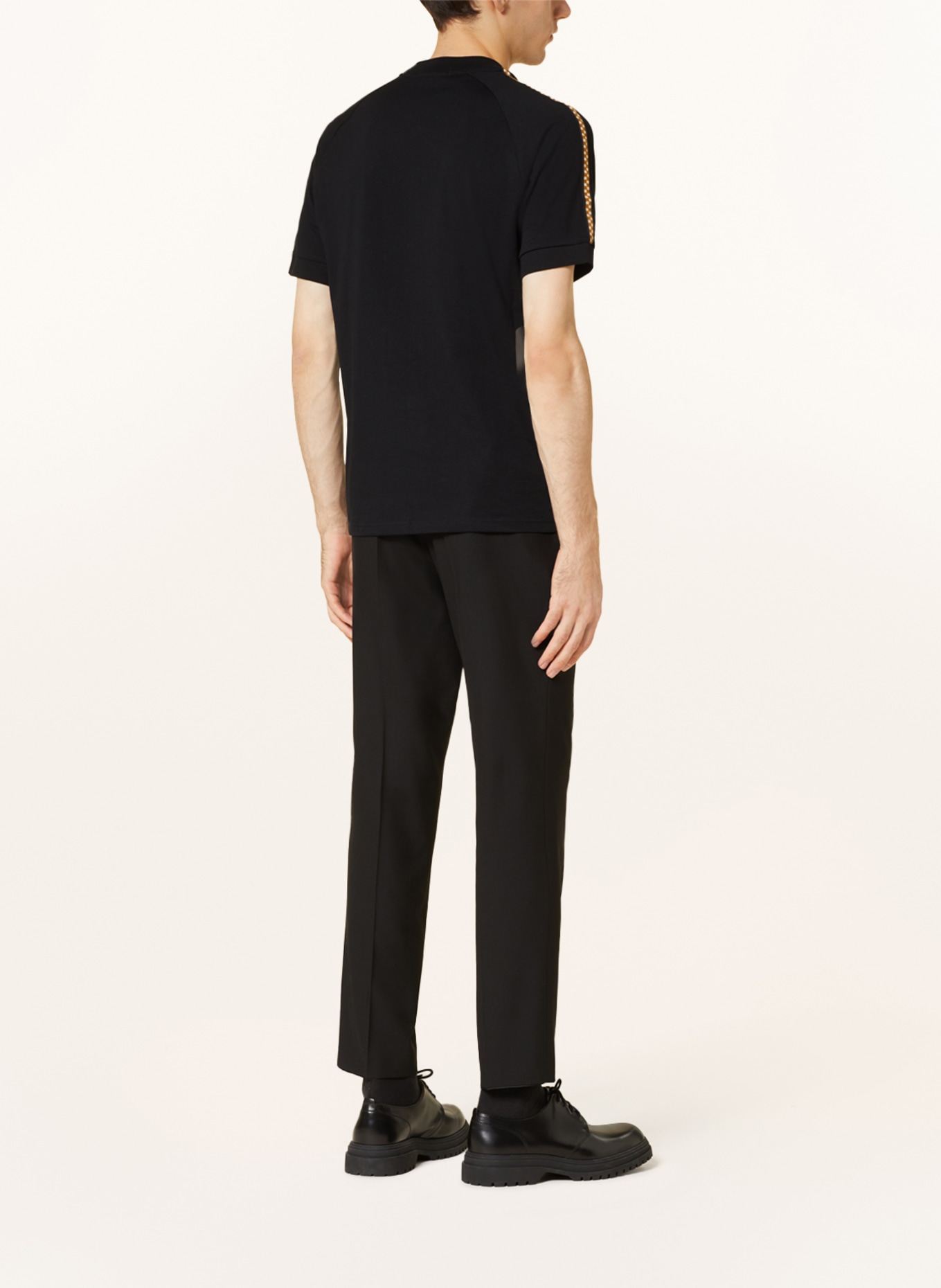 FRED PERRY T-shirt with tuxedo stripes, Color: BLACK (Image 3)