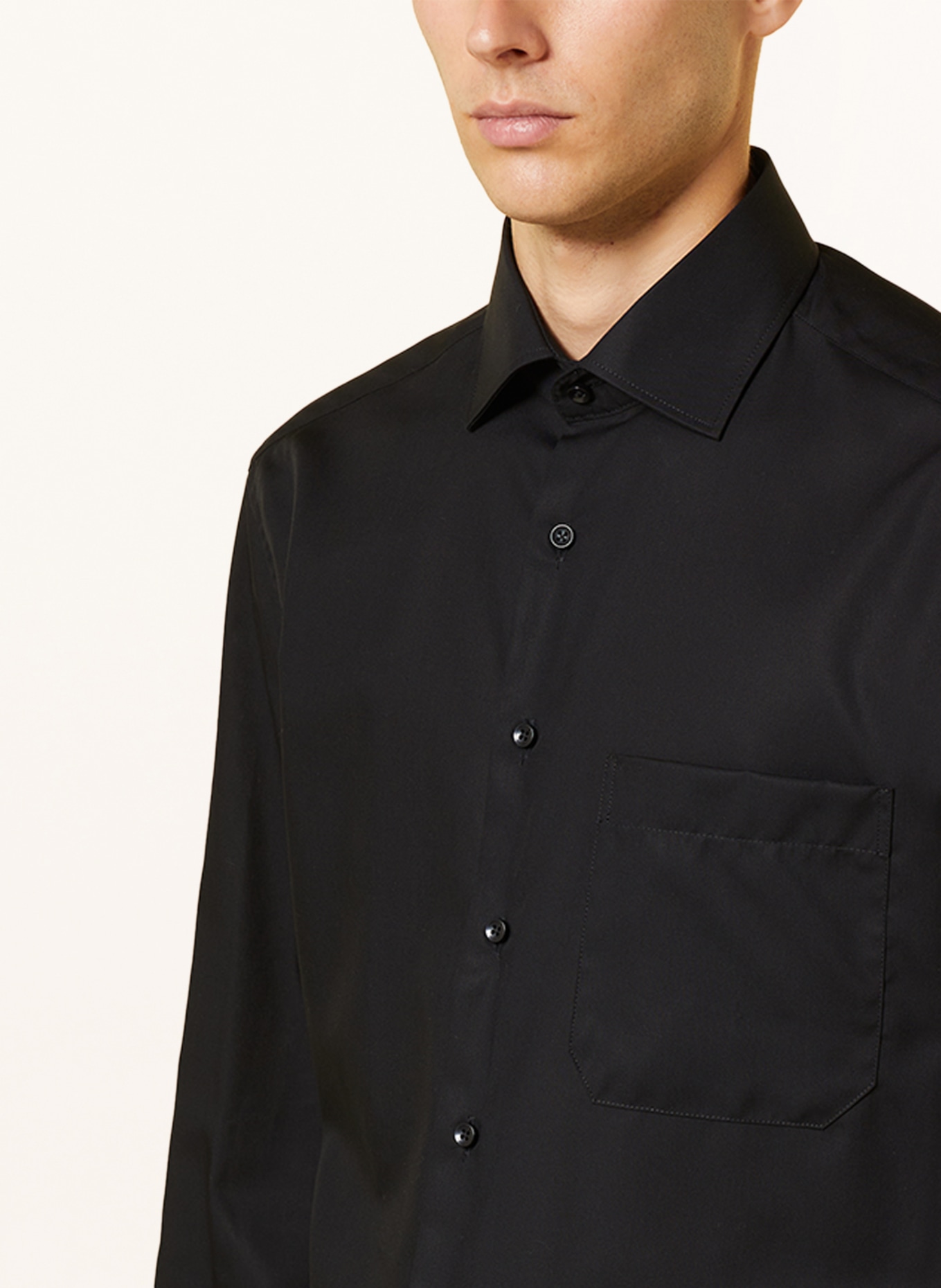 ETERNA River Island contrast pocket slim fit T-shirt in white: BLACK